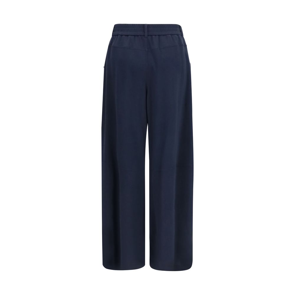 Brunello Cucinelli Blue Cotton Casual Pants