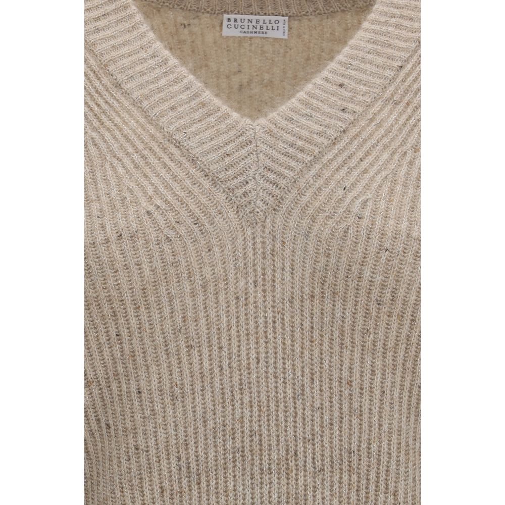 Brunello Cucinelli Beige Cashmere Sweatshirt