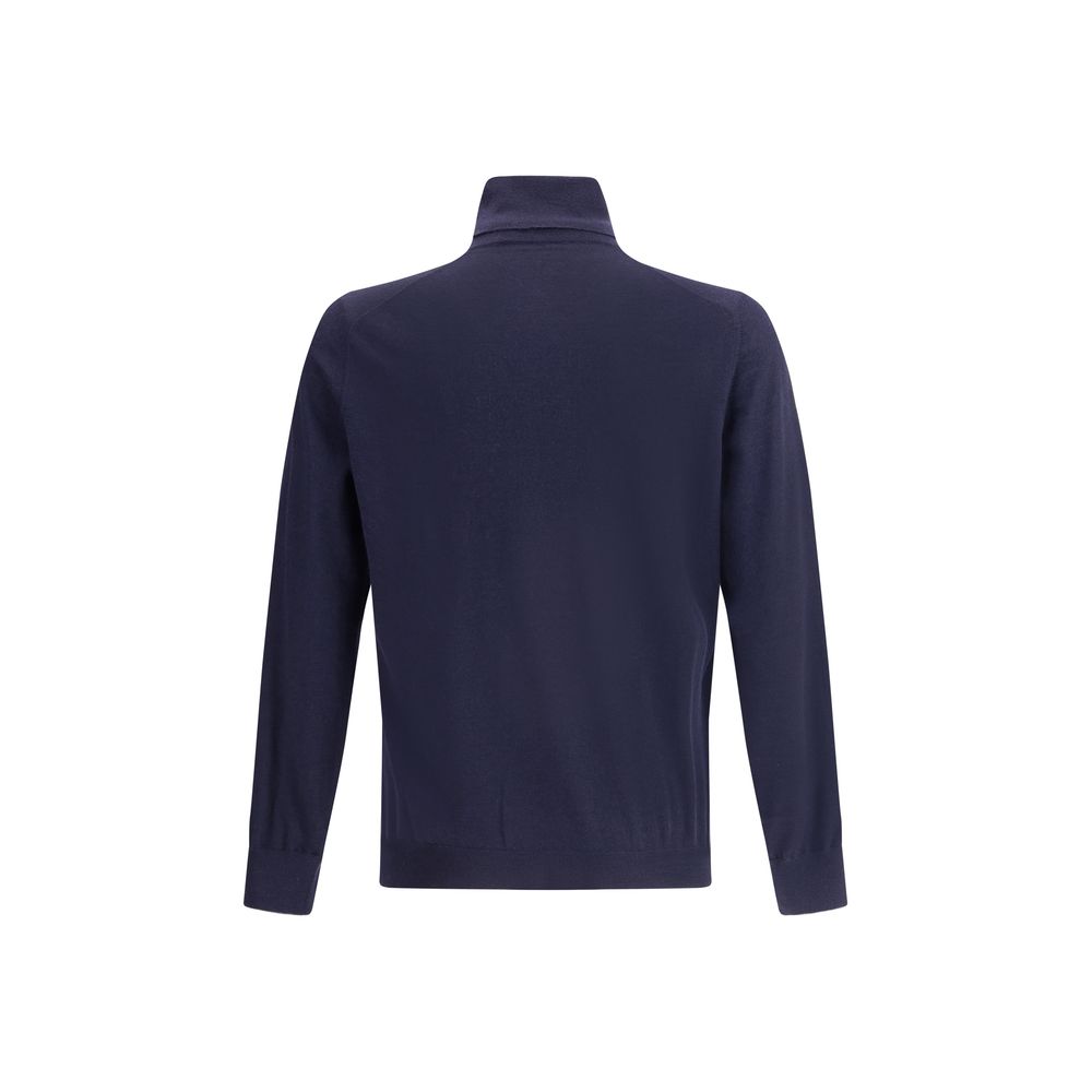 Brunello Cucinelli Blue Wool Oves Aries Turtleneck