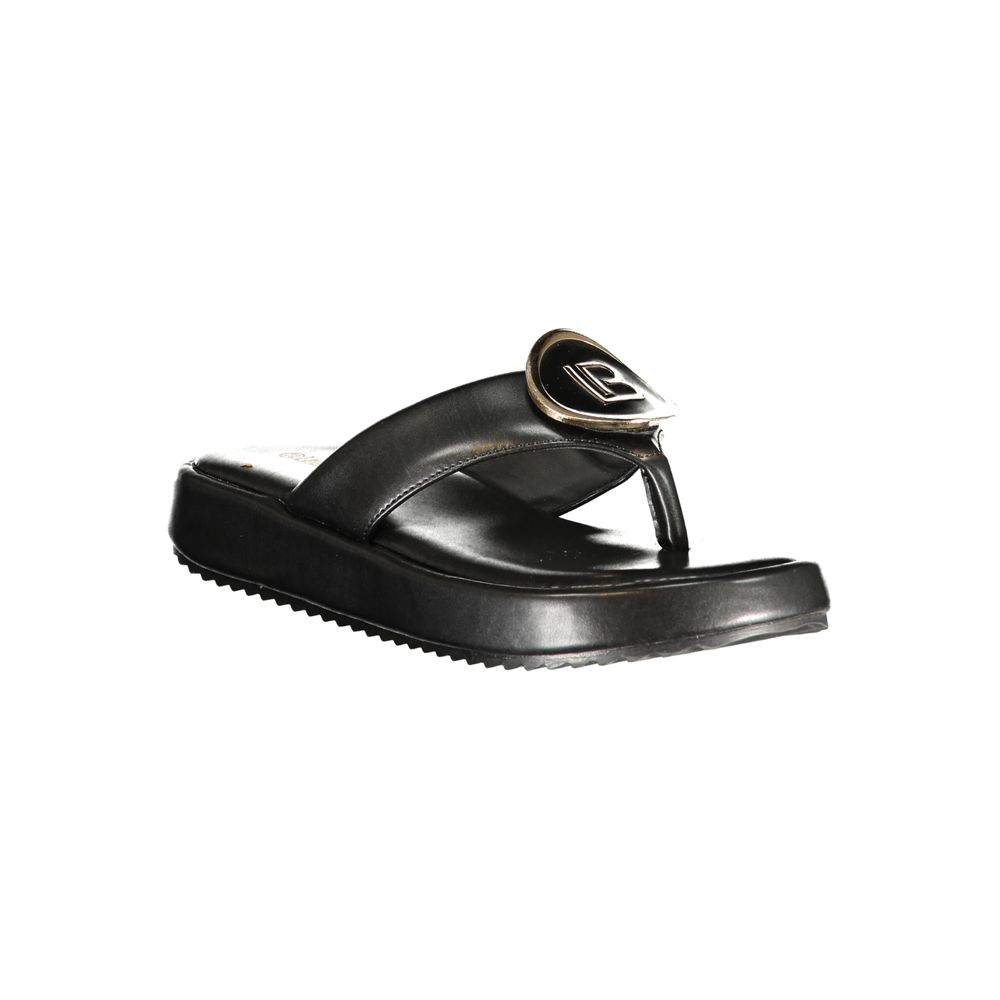 Laura Biagiotti Black Polyurethane Women's Sandal