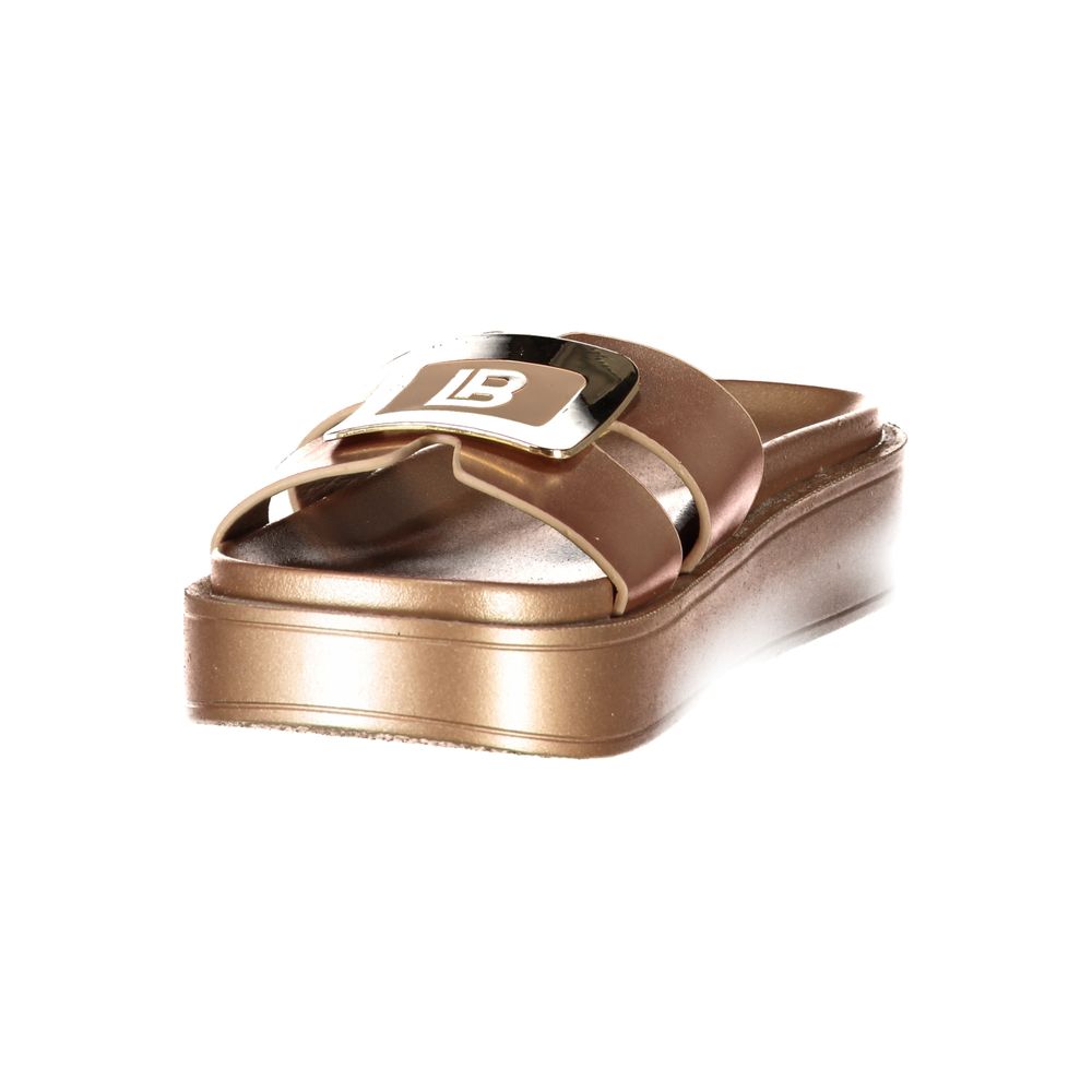 Laura Biagiotti Bronze Polyurethane Women's Sandal