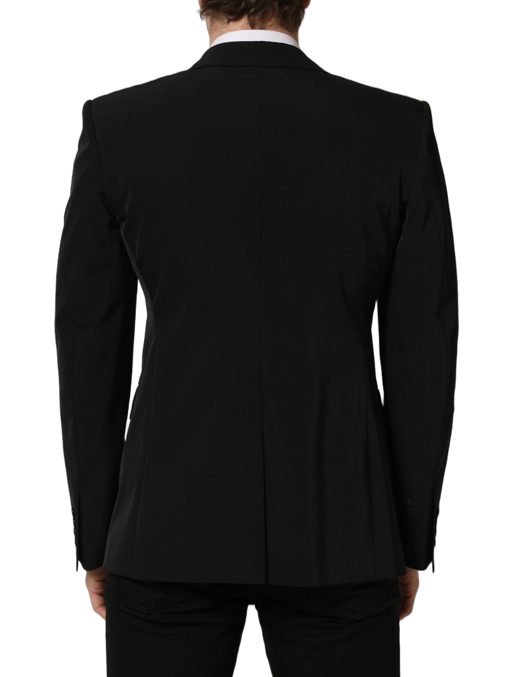 Dolce & Gabbana Black Single Breasted One Button Coat Blazer