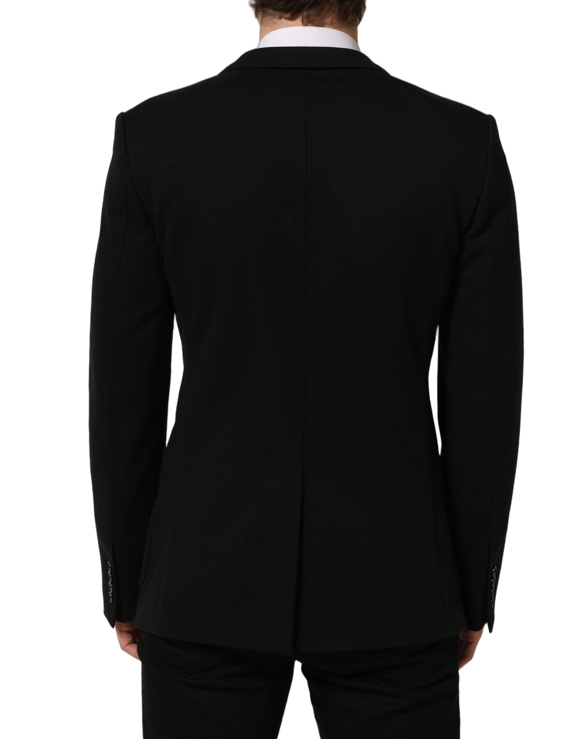 Dolce & Gabbana Black Logo Crest SingleBreasted Coat Blazer