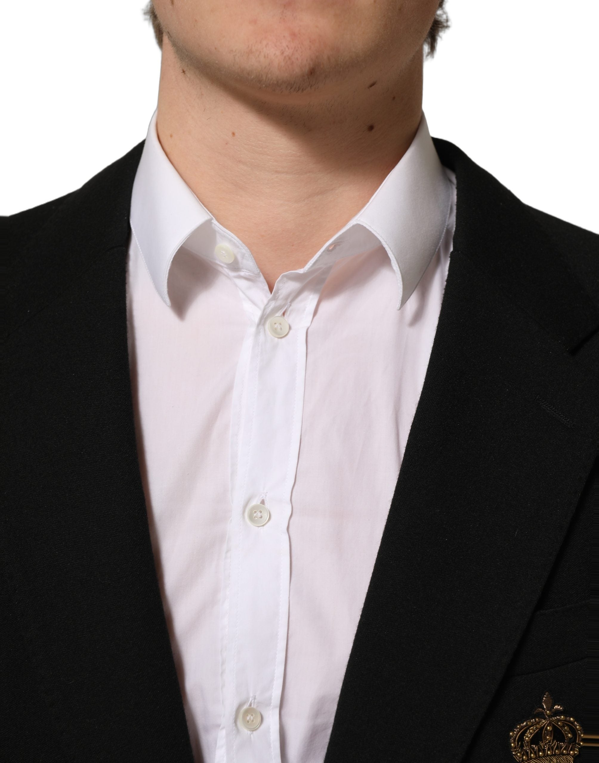 Dolce & Gabbana Black Logo Crest SingleBreasted Coat Blazer