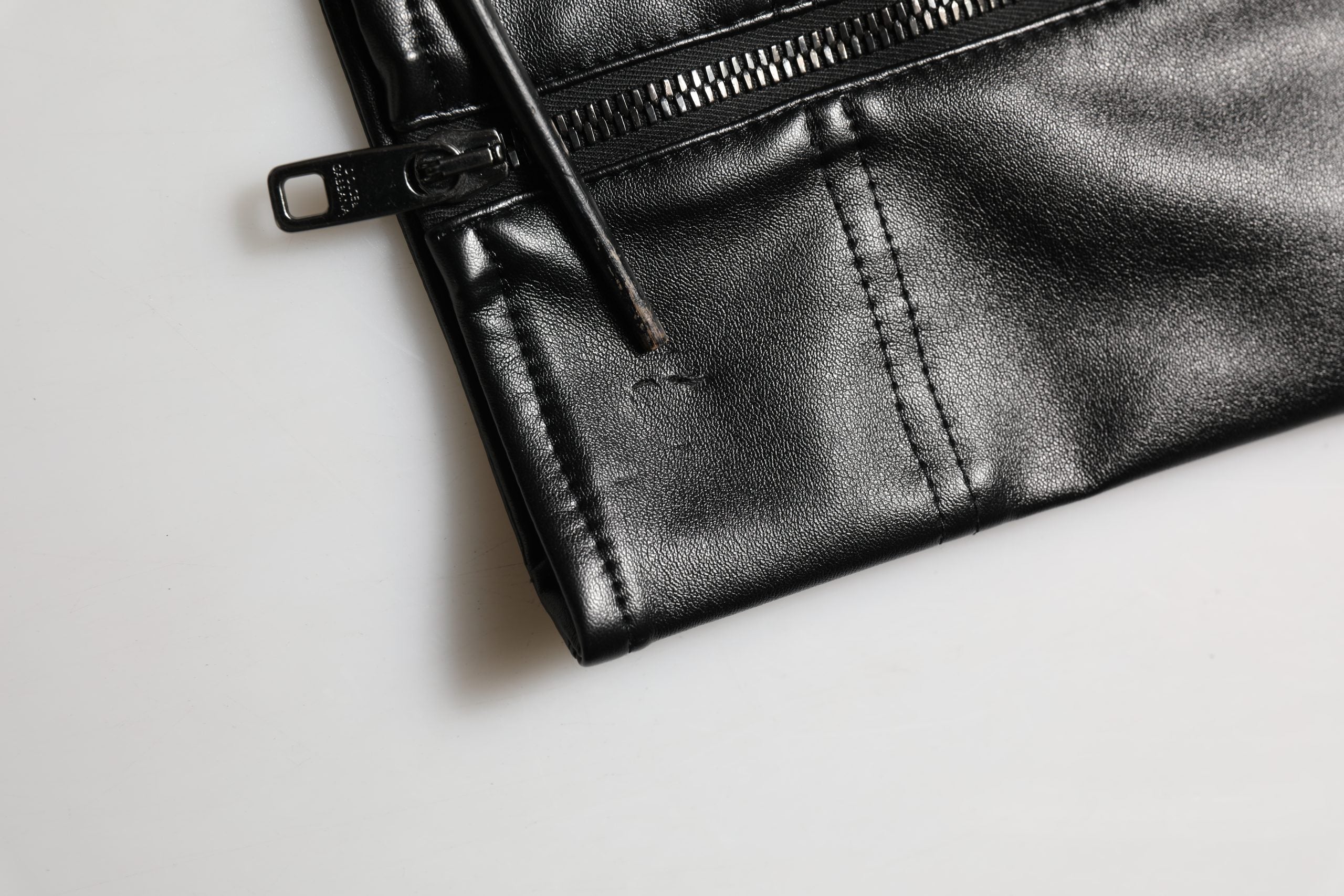 Dolce & Gabbana Black PU Leather Zipper Men Trouser Pants