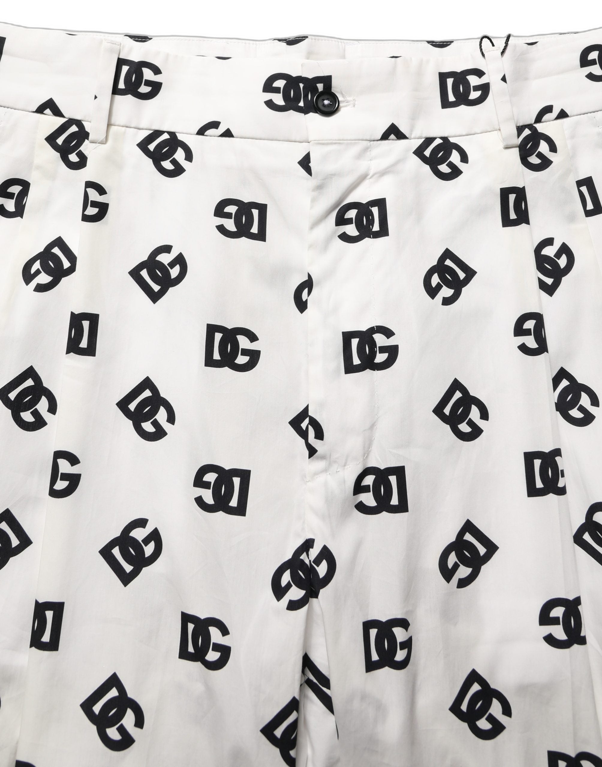 Dolce & Gabbana White Logo Skinny Leg Dress Men Trouser Pants