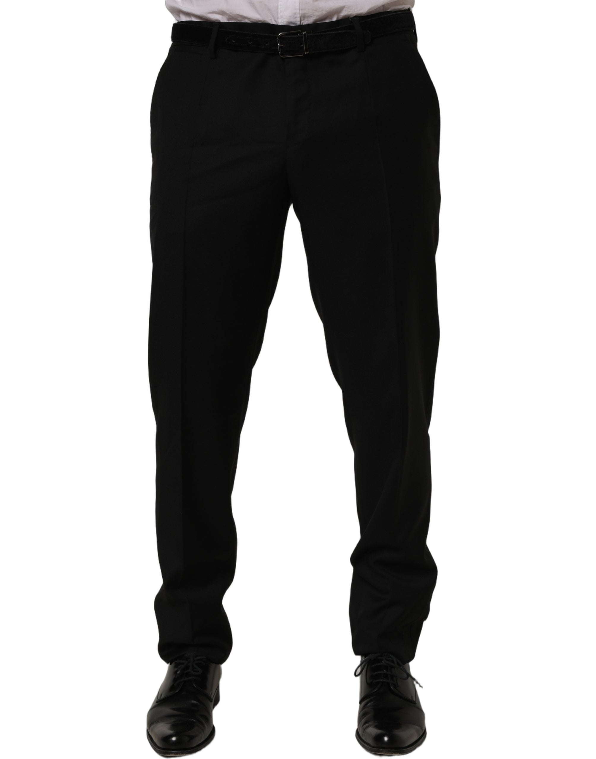 Dolce & Gabbana Black Wool Skinny Leg Dress Trouser Pants