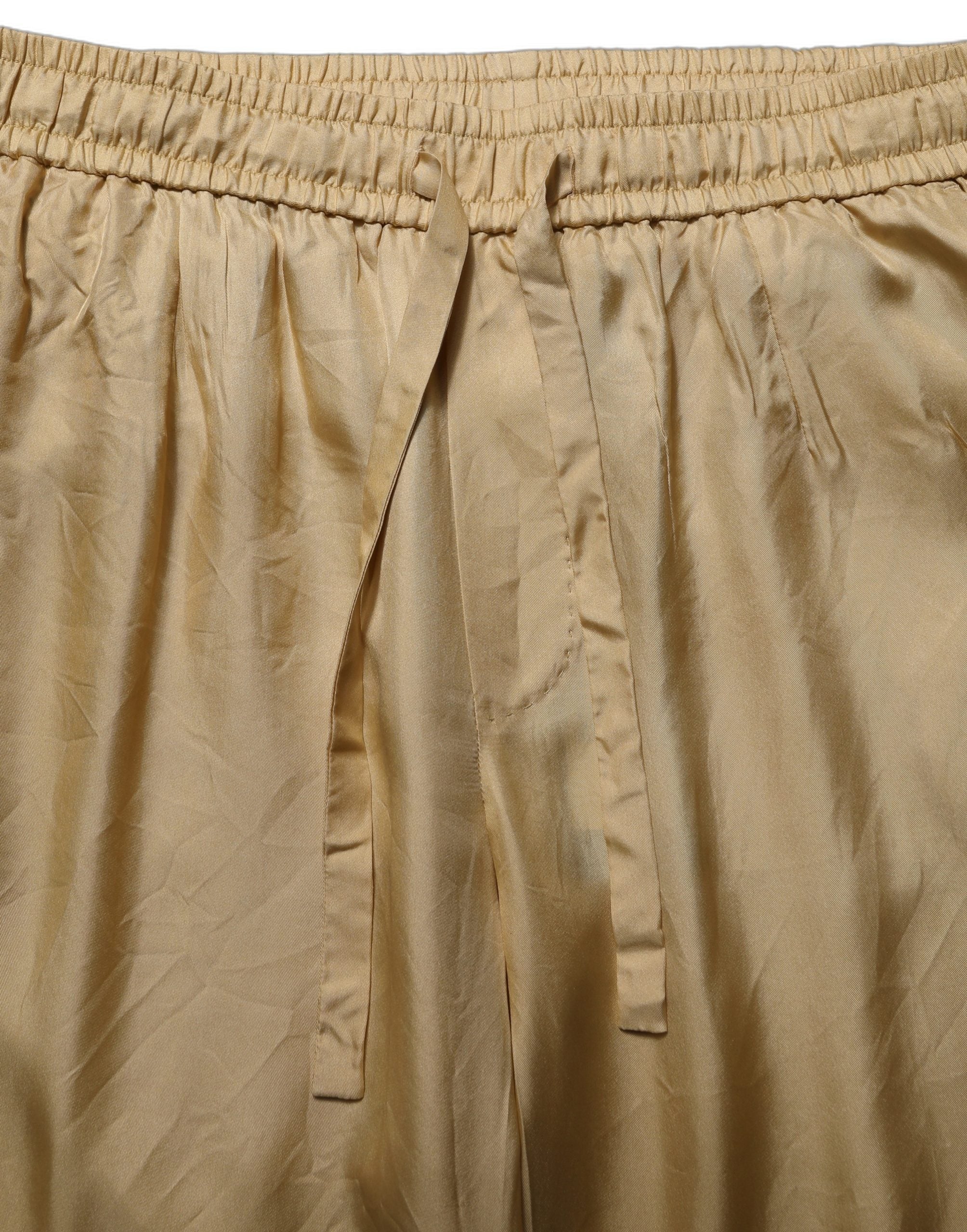 Dolce & Gabbana Yellow Straight Silk Mid Waist Chino Trouser Pants