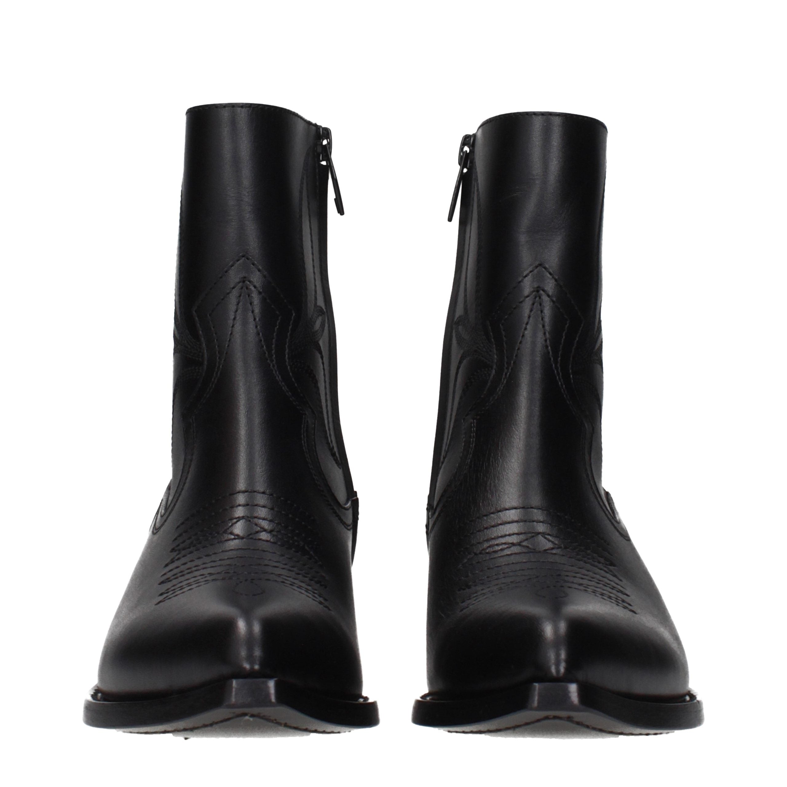 Celine Black Leather Ankle Boots