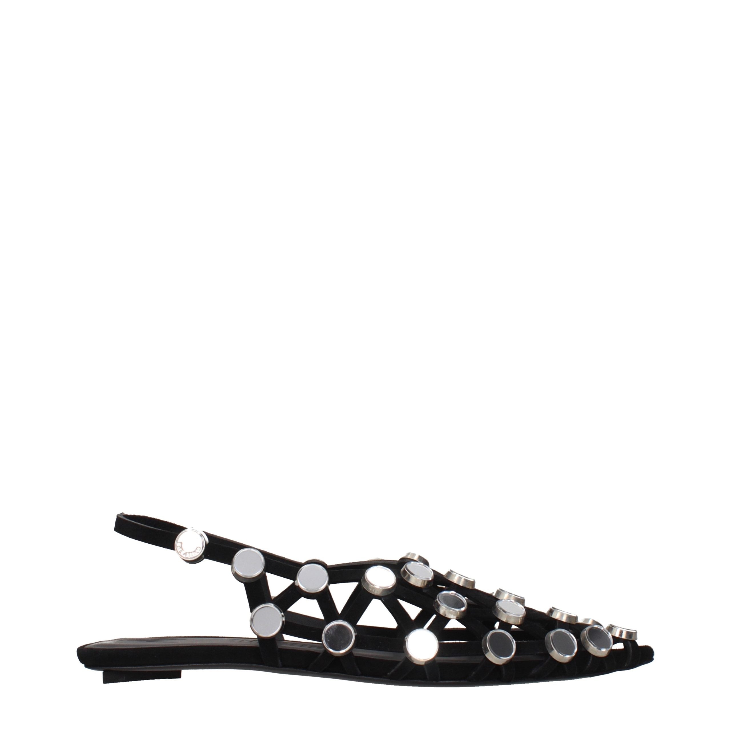 The Attico Black Leather Ballet Flats