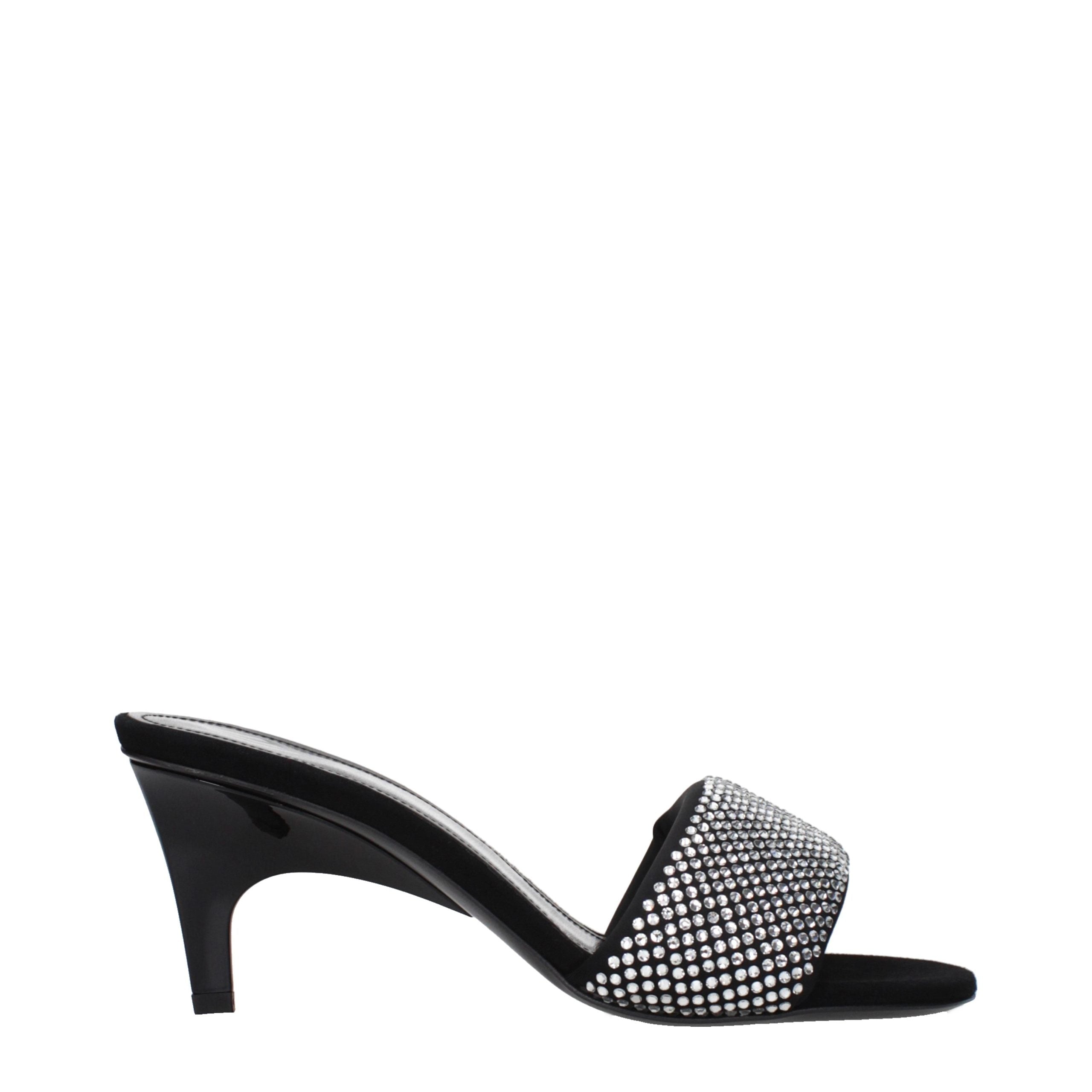 The Attico Black Fabric Stiletto Heel Sandals