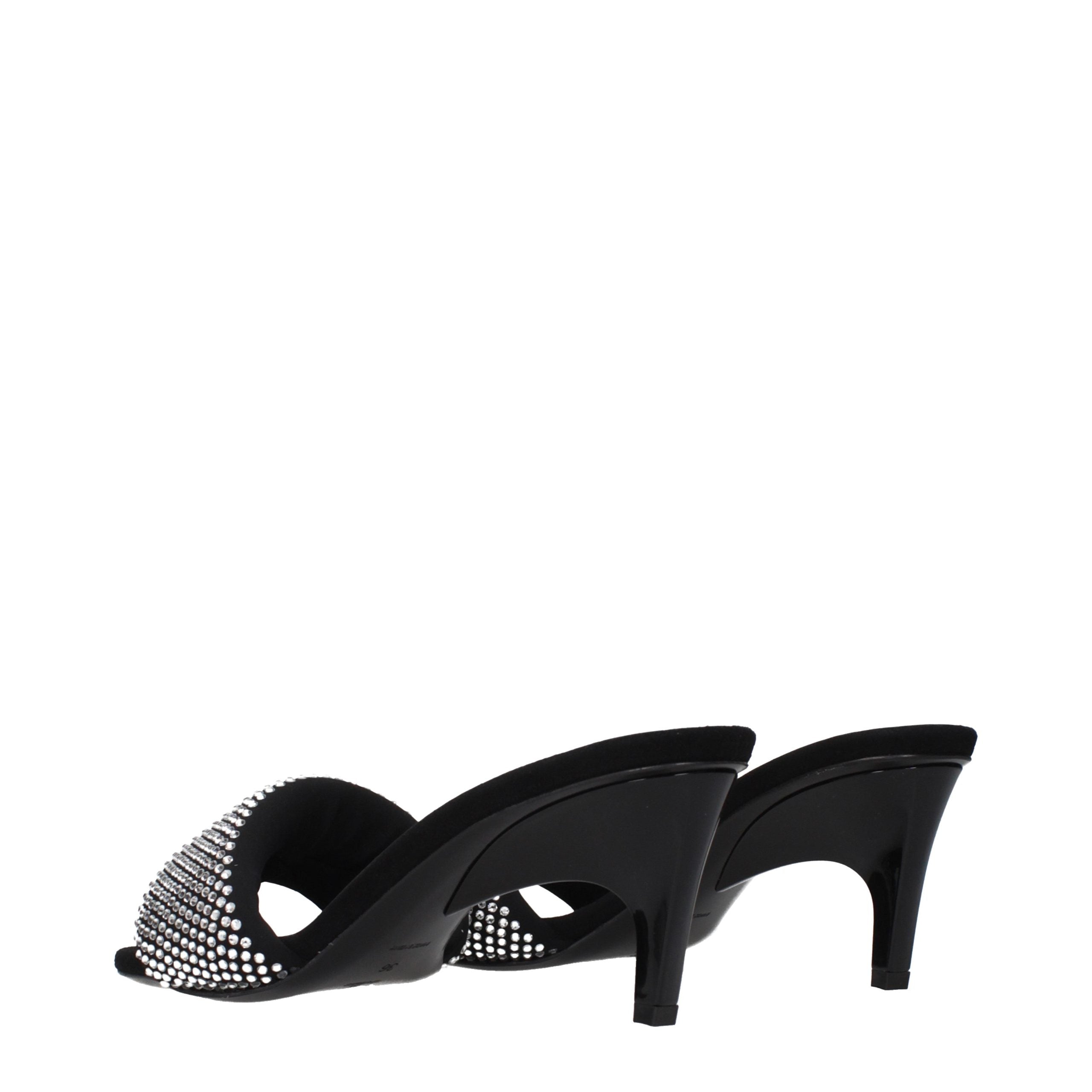 The Attico Black Fabric Stiletto Heel Sandals