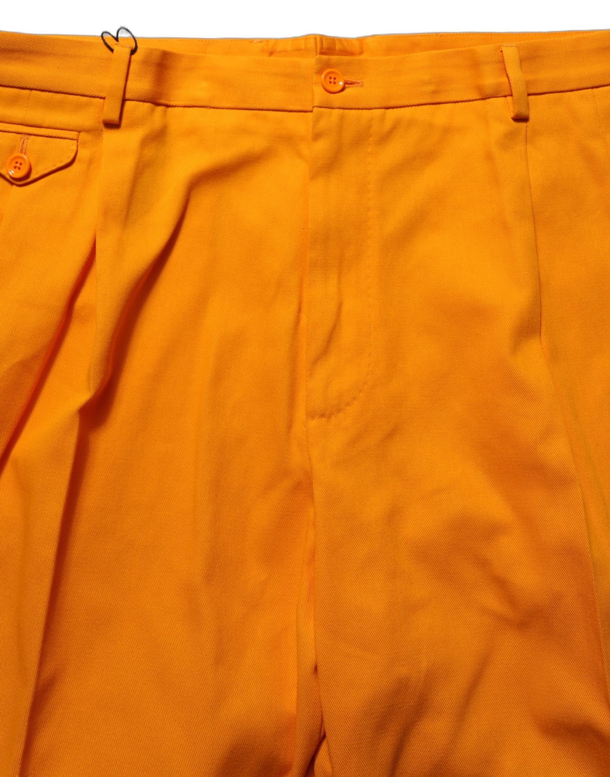 Dolce & Gabbana Orange Cotton Pleated Chino Bermuda Shorts