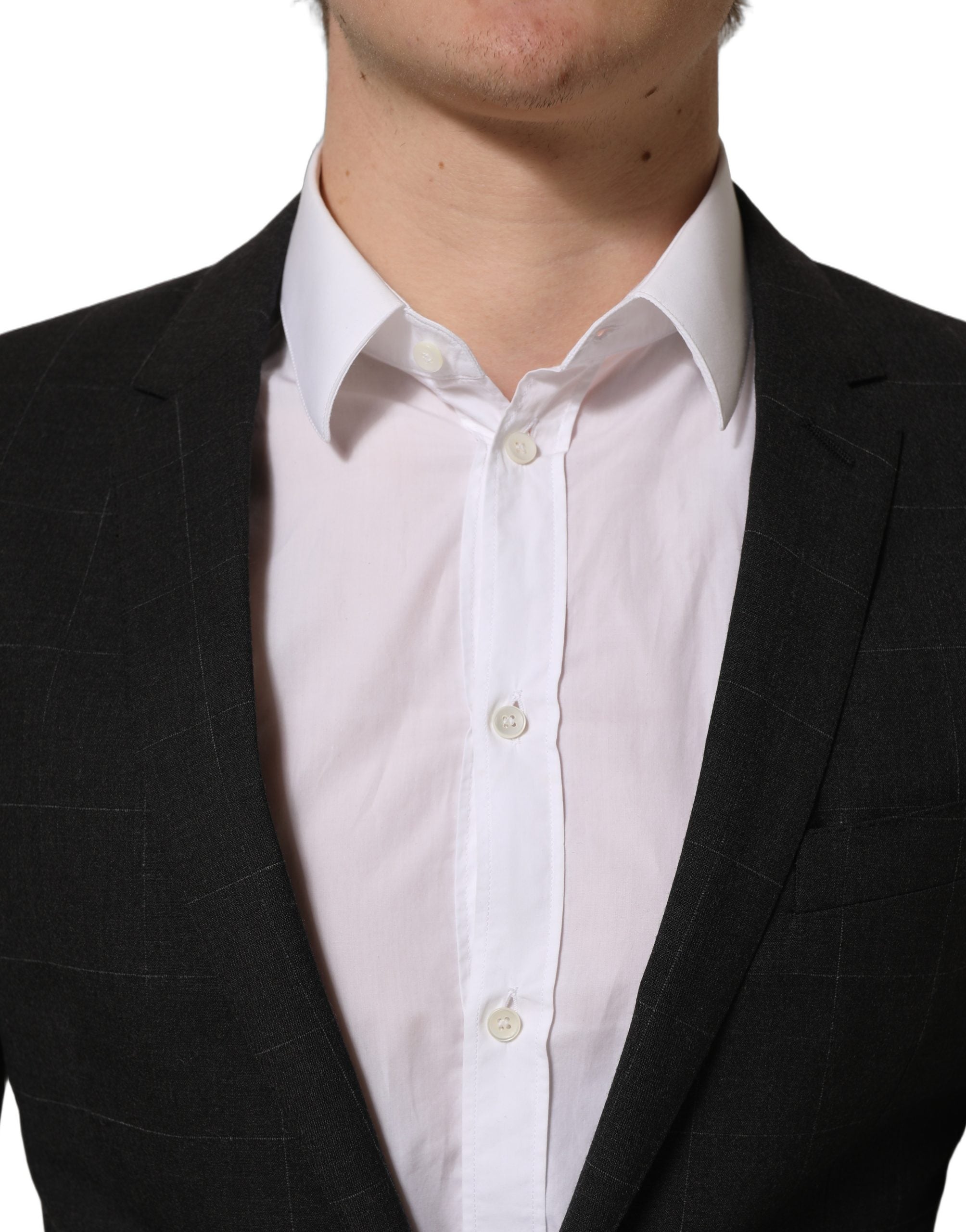 Dolce & Gabbana Black Wool Slim Fit Formal 2 Piece Men Suit