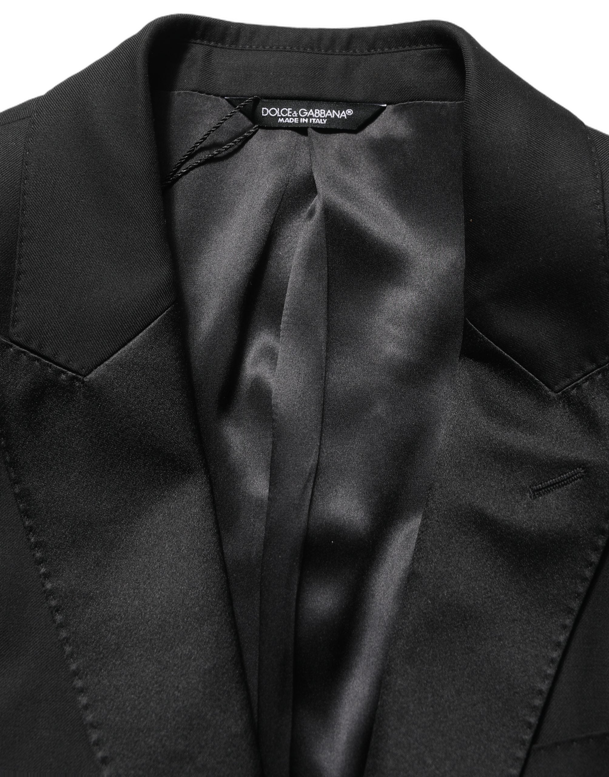 Dolce & Gabbana Black Wool Slim Fit Formal 2 Piece Men Suit