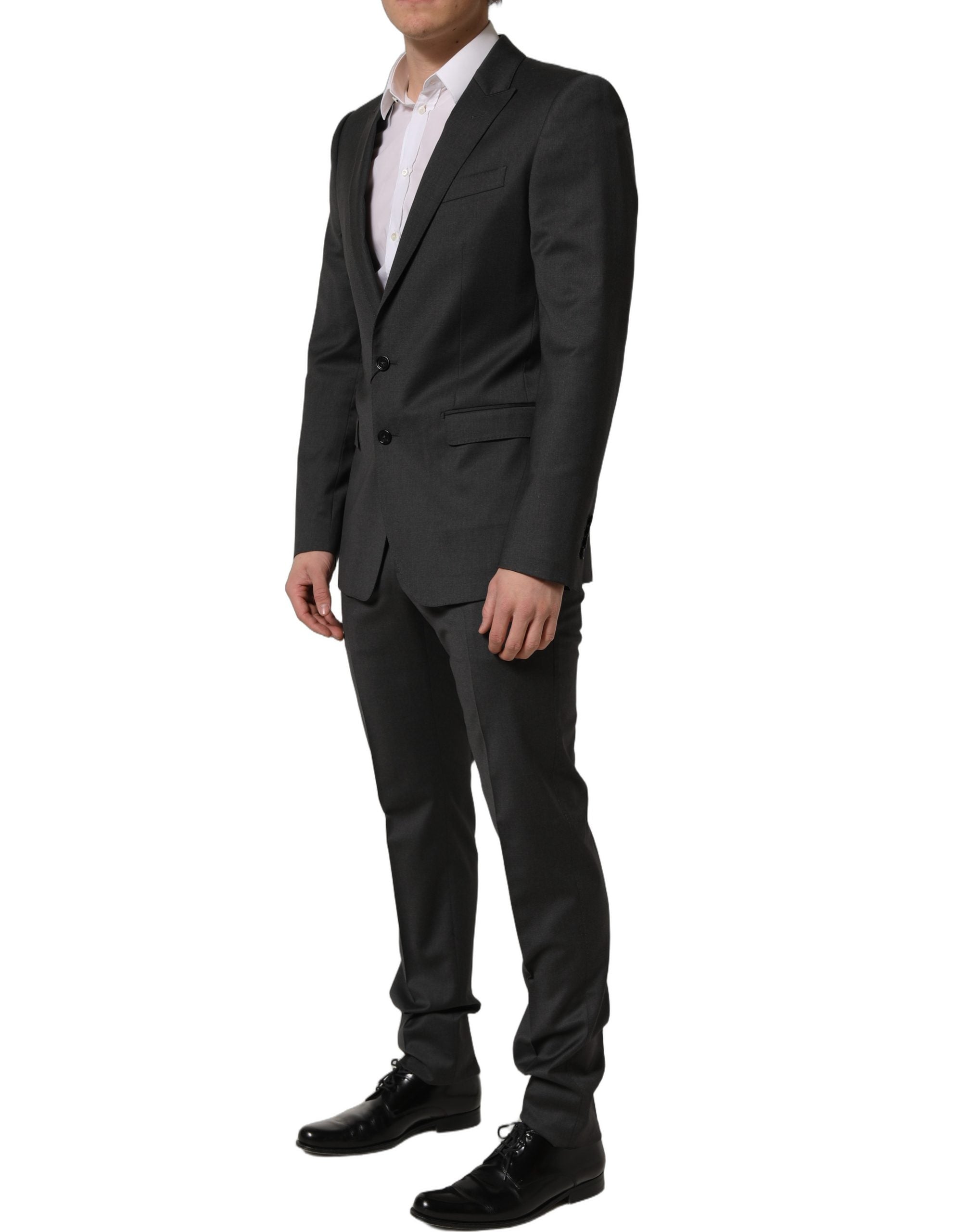 Dolce & Gabbana Gray Wool Slim Fit Formal 2 Piece Men Suit