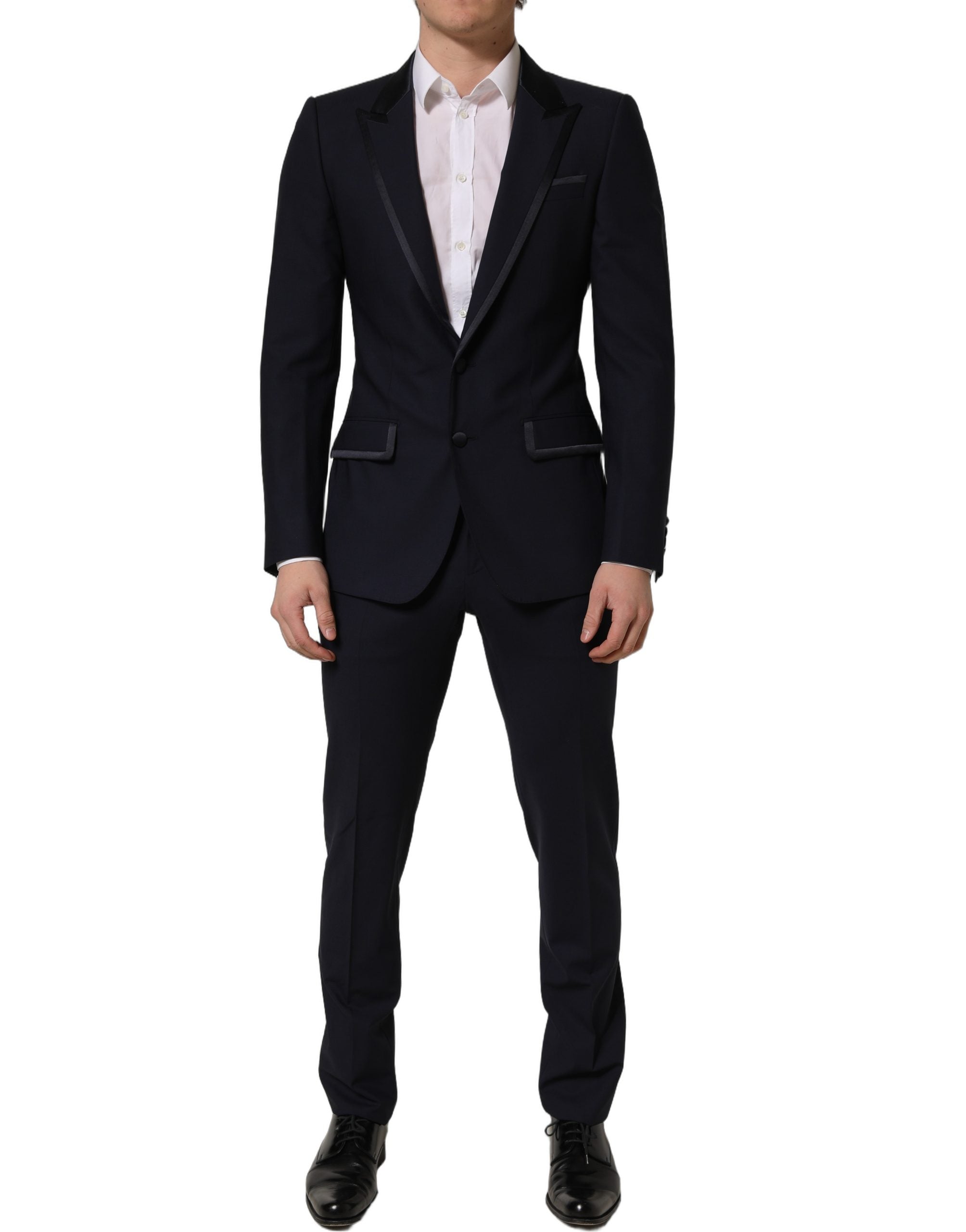 Dolce & Gabbana Black Wool Slim Fit Formal 2 Piece Men Suit