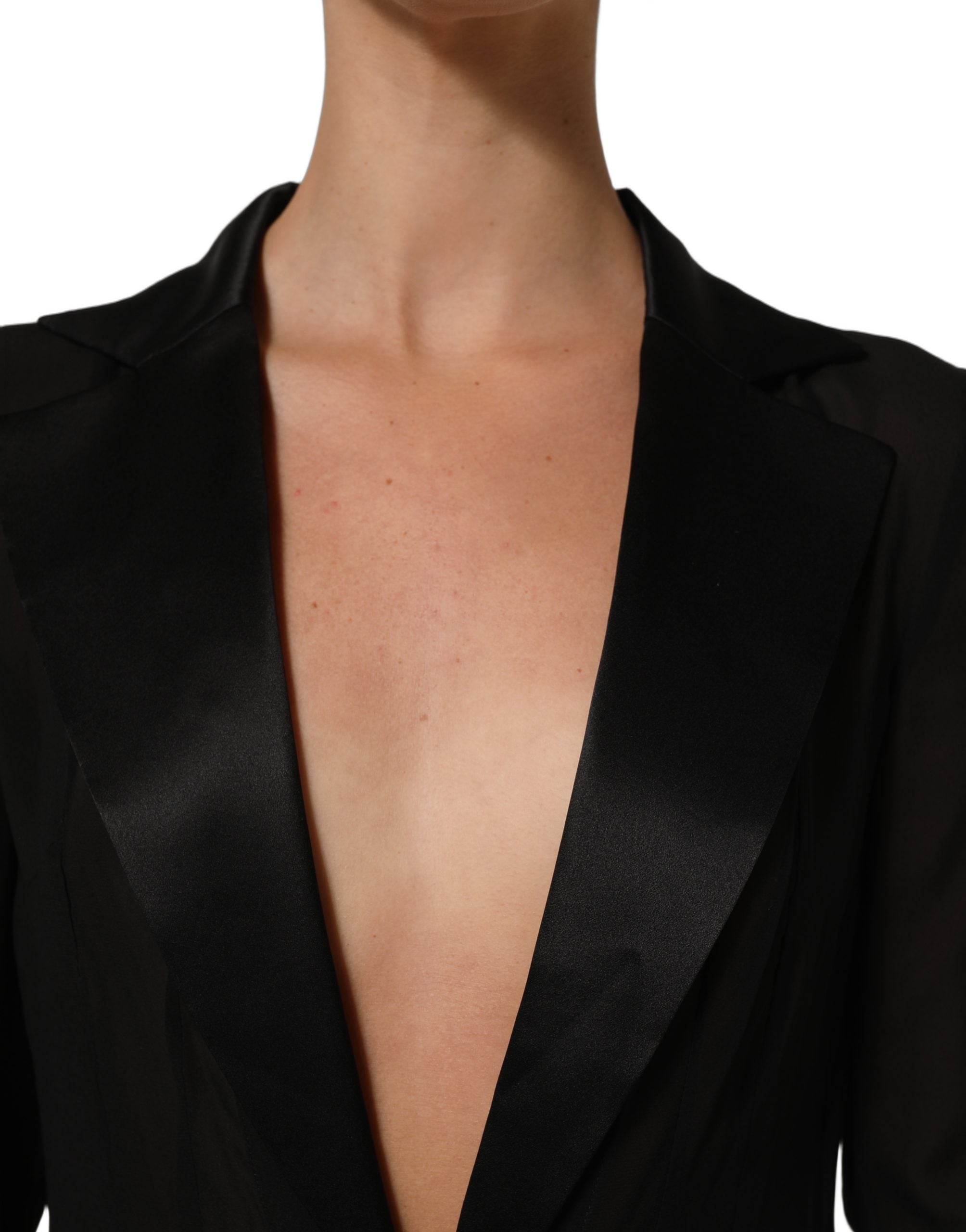 Dolce & Gabbana Black Silk Sheer Chiffon Long Maxi Dress