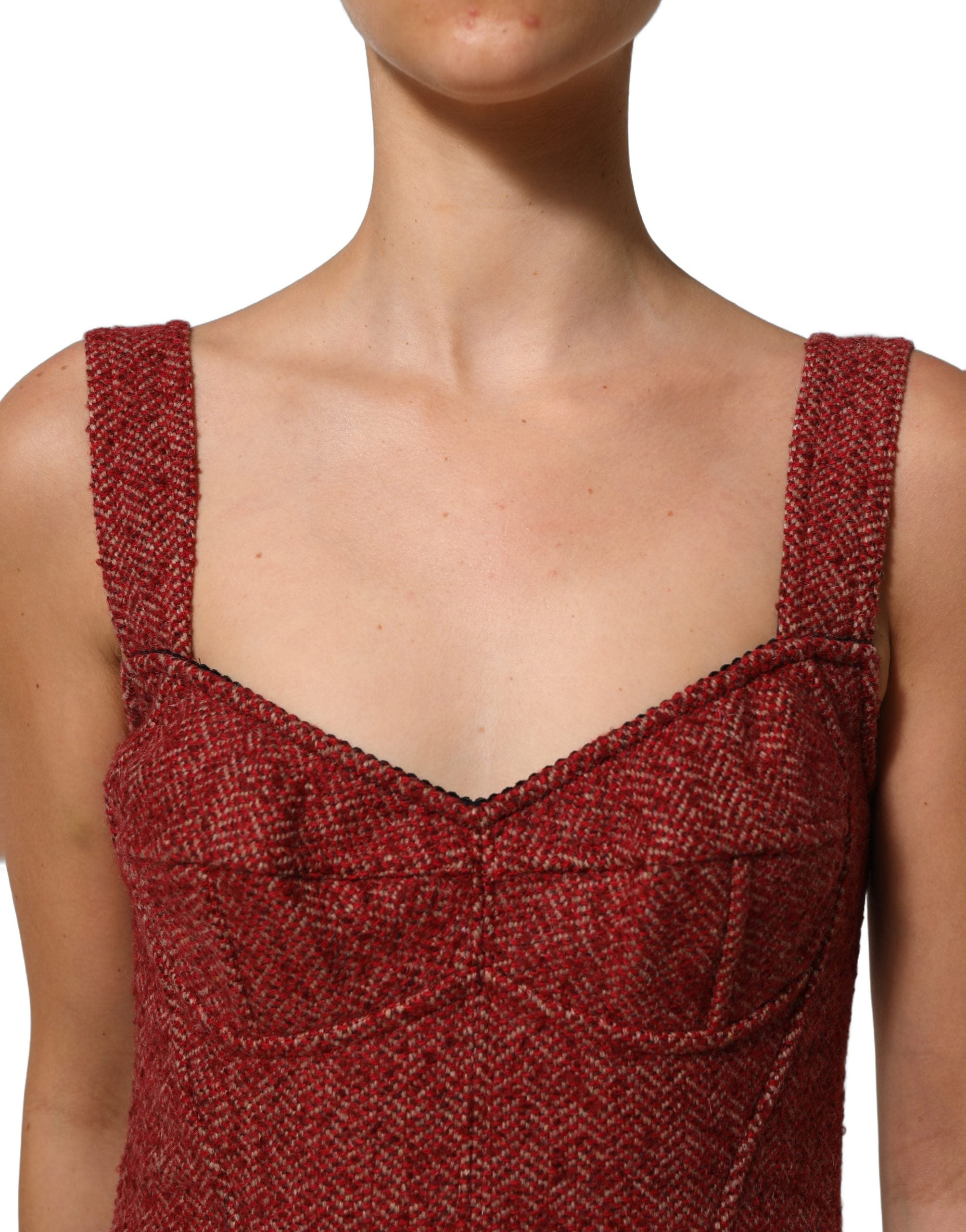 Dolce & Gabbana Multicolor Tweed Belted Babydoll Mini Dress
