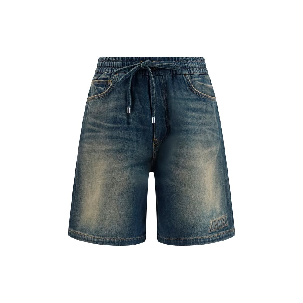 Amiri Blue Cotton Bermuda Shorts