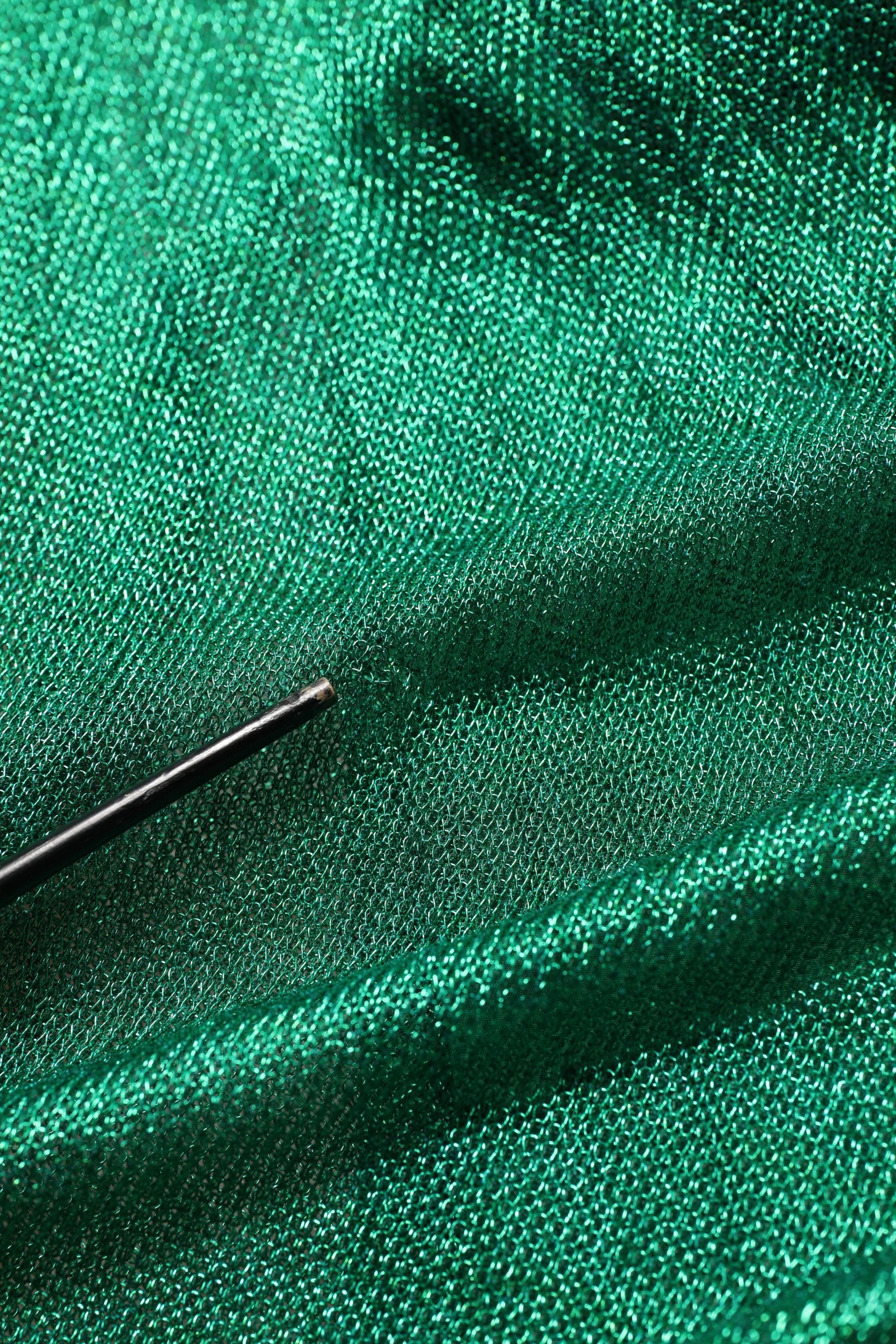Dolce & Gabbana Emerald Green Plissé Evening Gown Dress