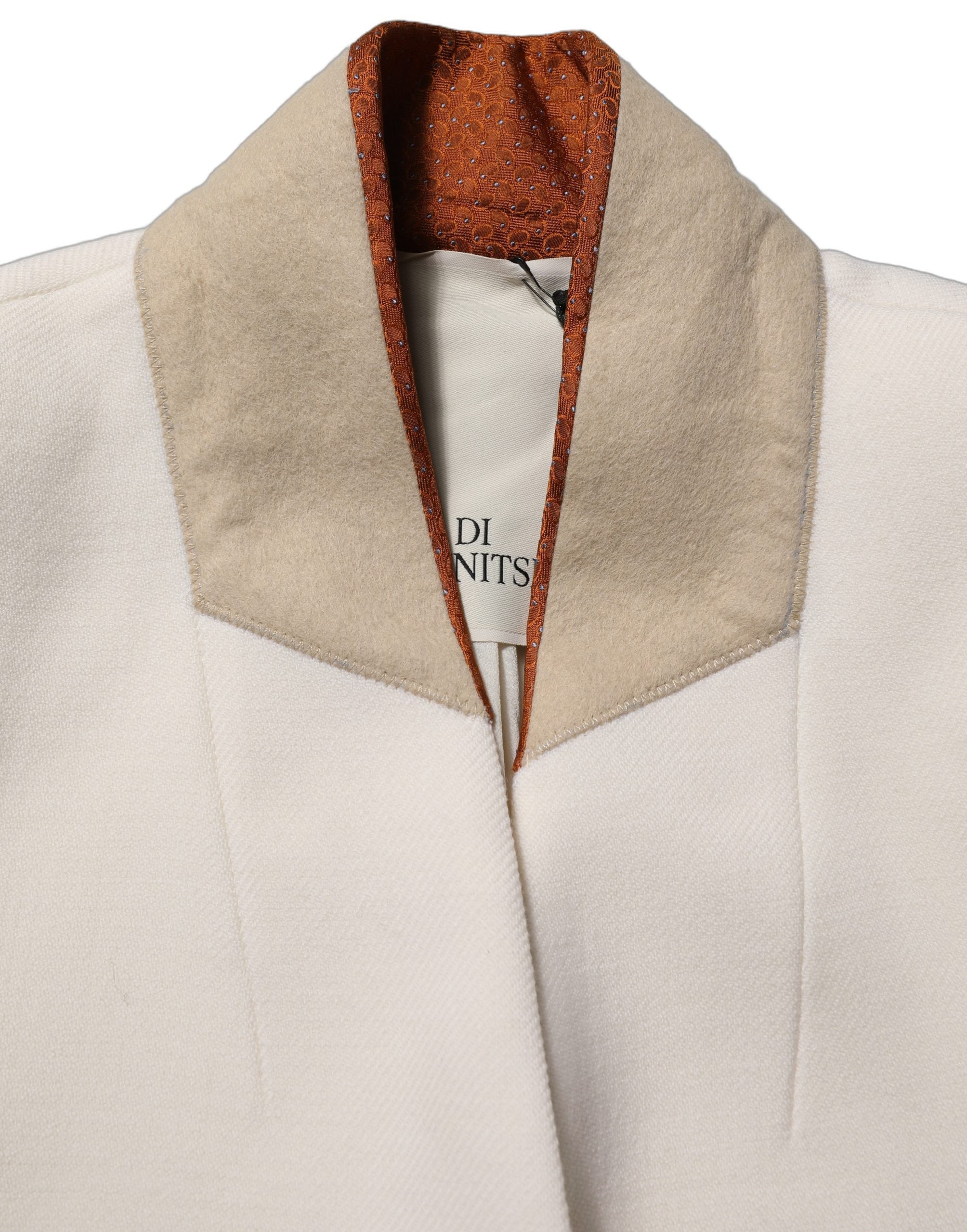 Di Stavnitser Antwerp White Wool Long Trench Coat Jacket
