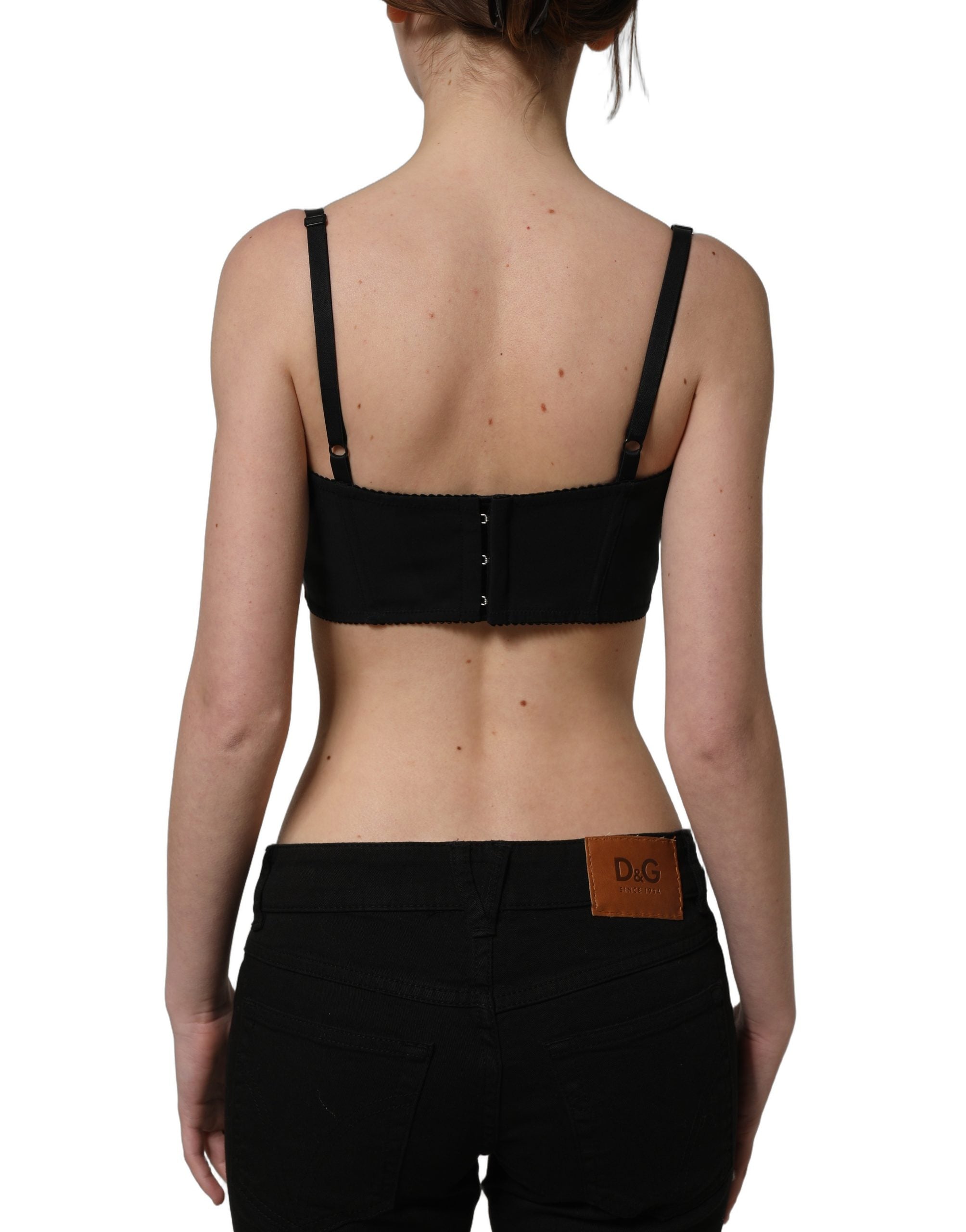 Dolce & Gabbana Red Polyester Satin Bustier Cropped Tank Top