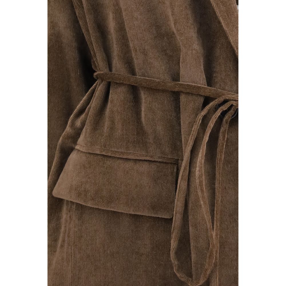 Brunello Cucinelli Brown Viscose Full-Length Jacket