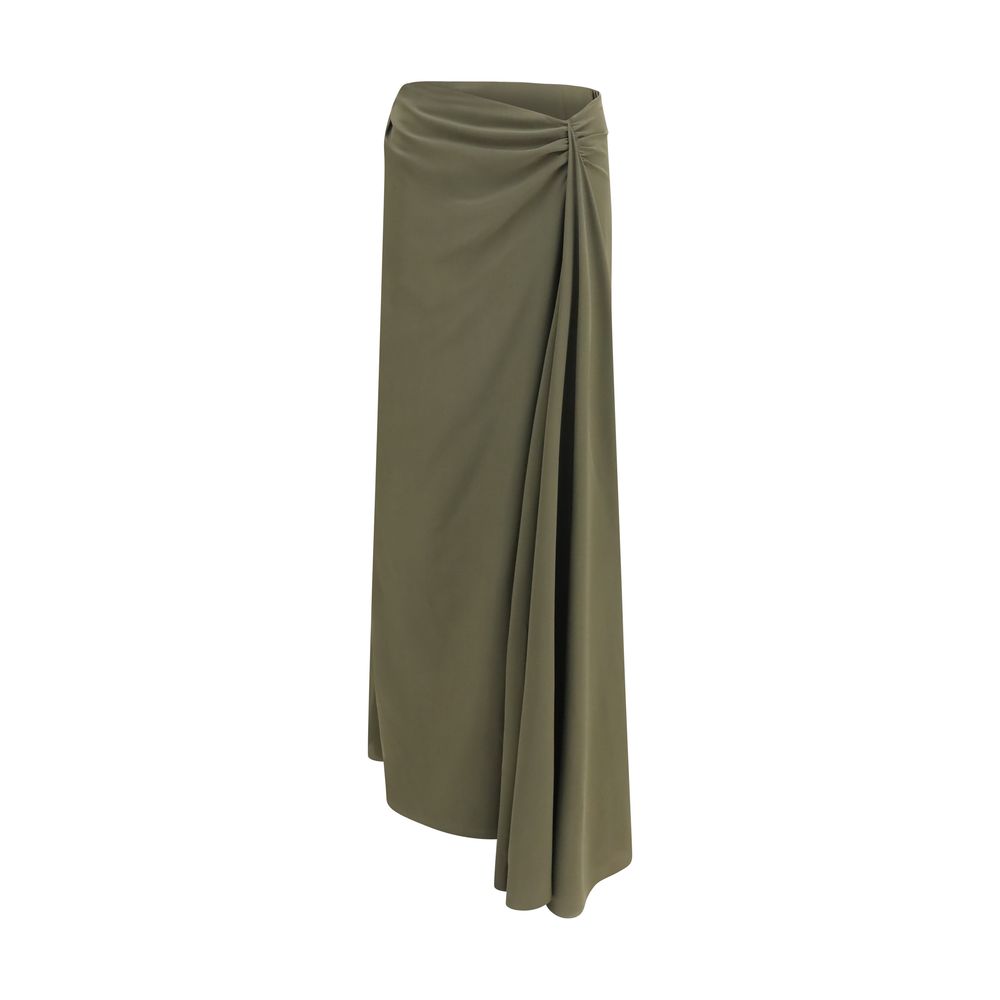Alexander McQueen Bicolor Silk Long Skirt