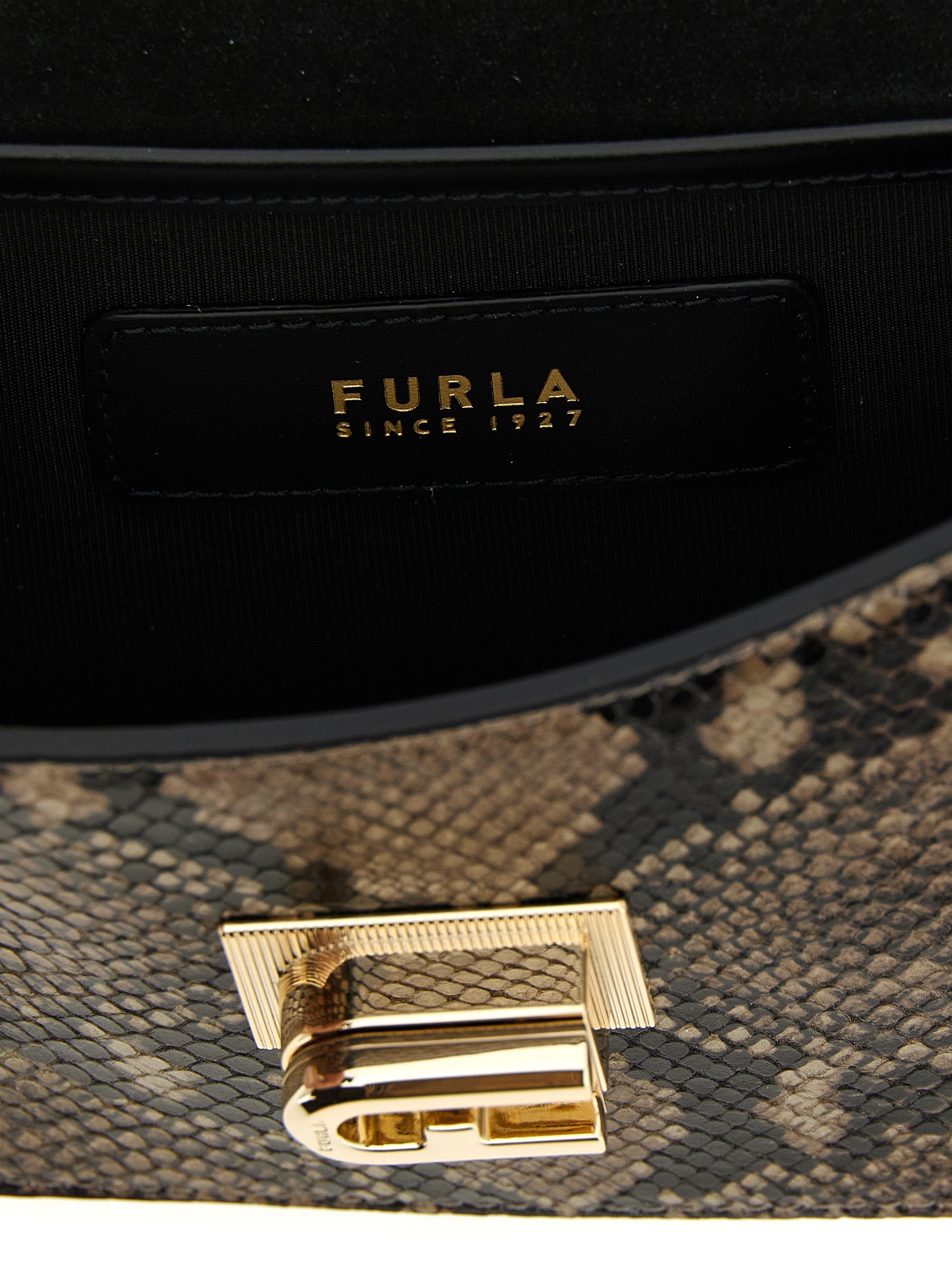 Furla Gray Goatskin Crossbody Bag