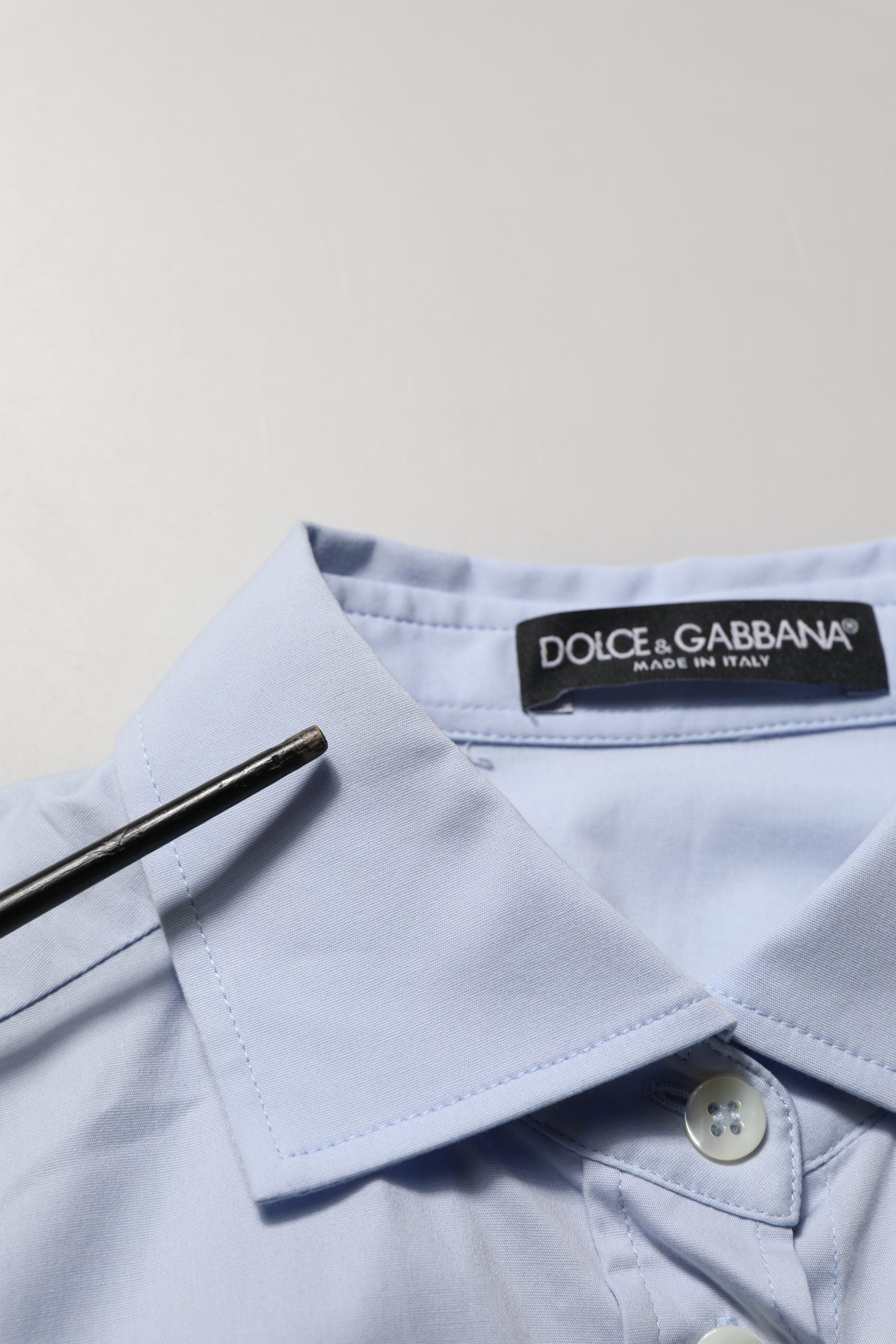 Dolce & Gabbana Blue Collared Long Sleeves Dress Shirt Top