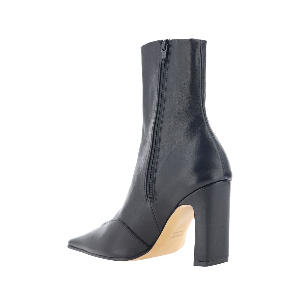 Khaite Black Calf Leather Bos Taurus Ankle Boots