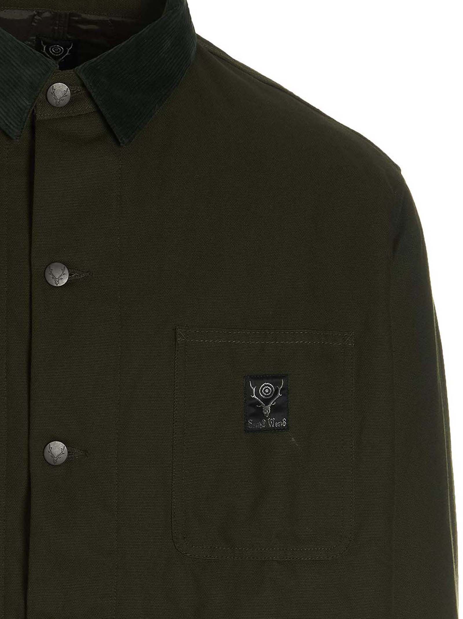 SOUTH2 WEST8 Bicolor Cotton Full-Length Jacket