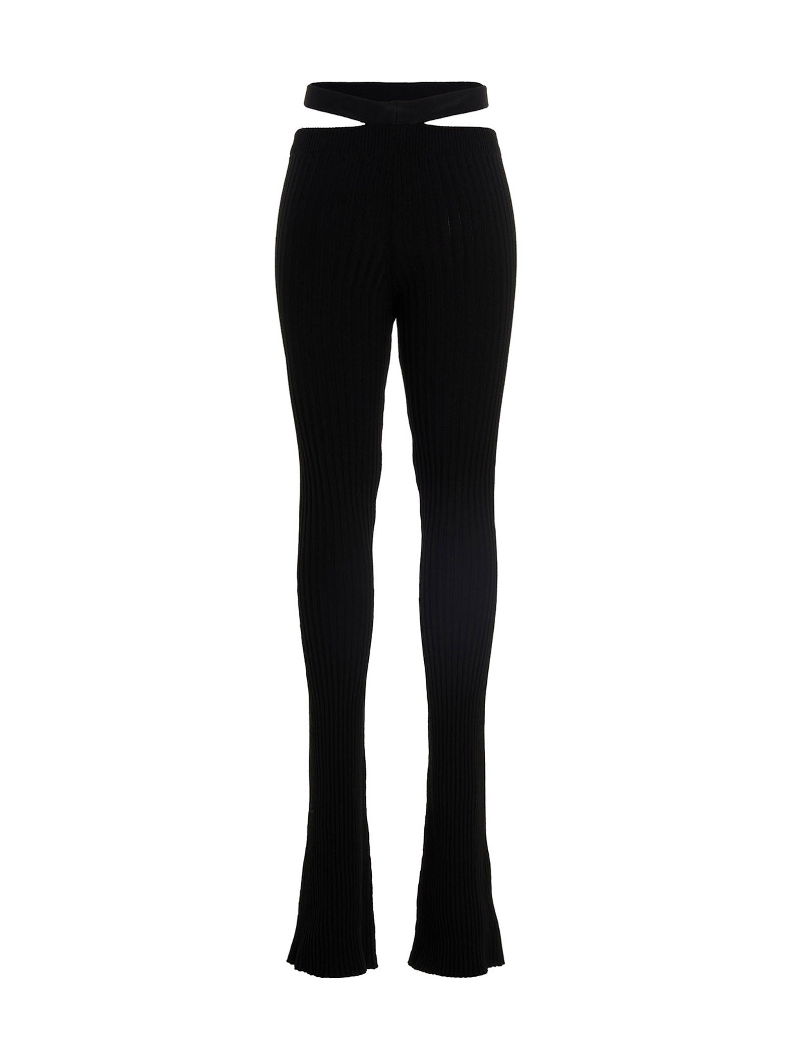 ANDREĀDAMO Black Viscose Flared Pants