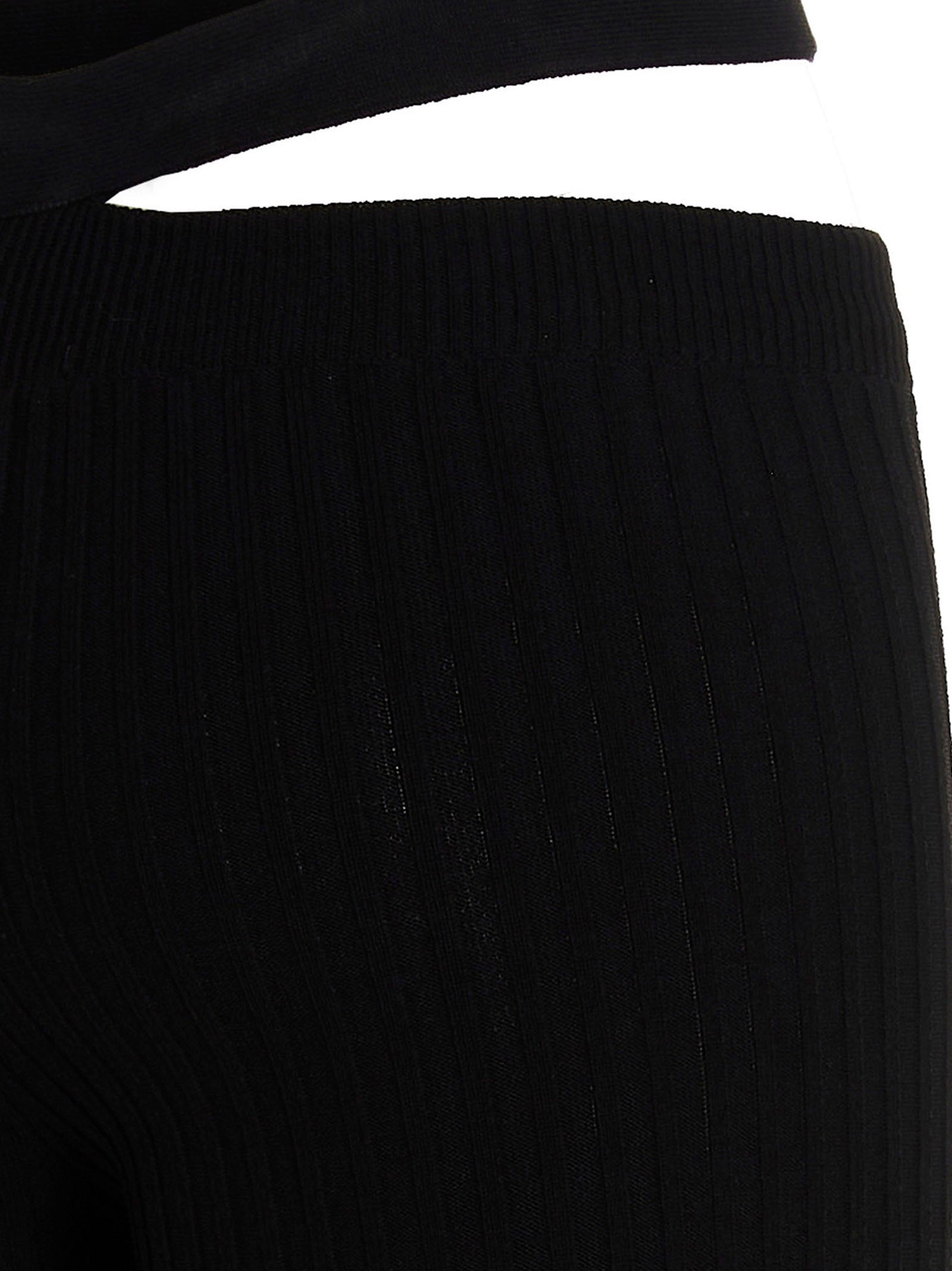 ANDREĀDAMO Black Viscose Flared Pants