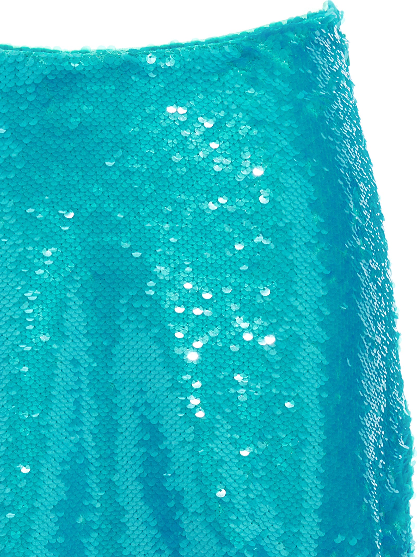Ganni Blue Recycled Polyester Midi Skirt