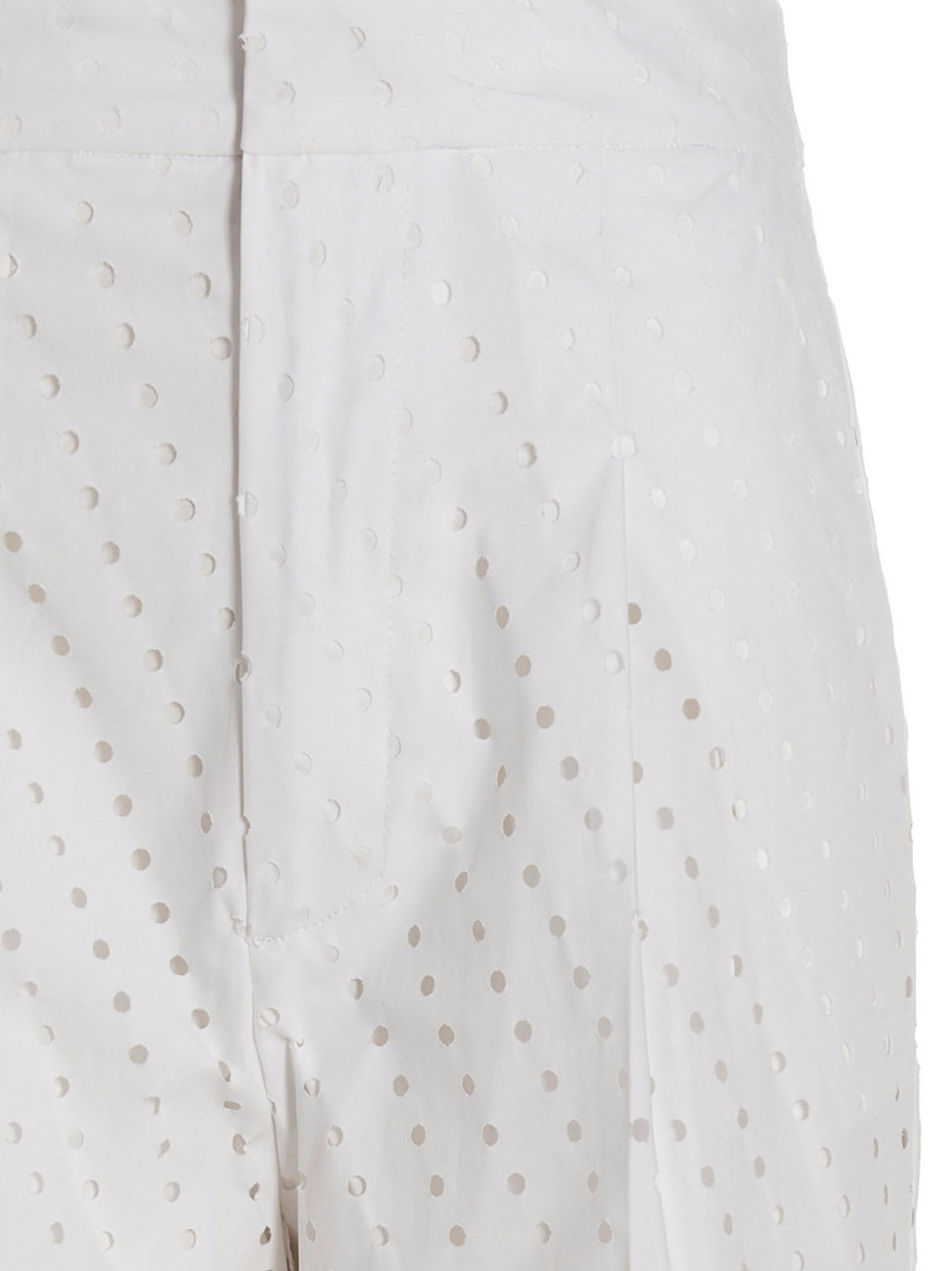 NUDE White Cotton Casual Pants