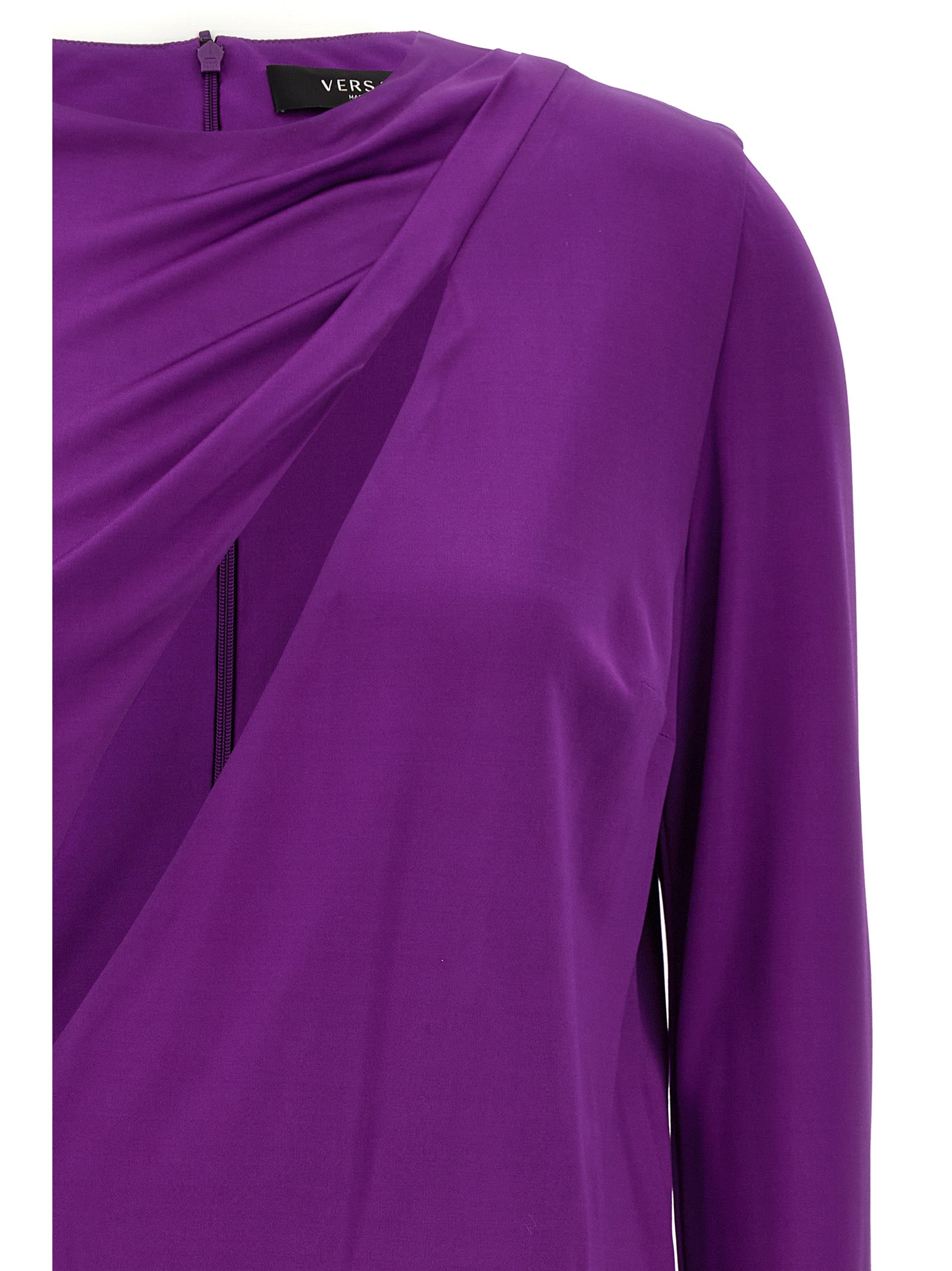 Versace Purple Viscose Short Dress