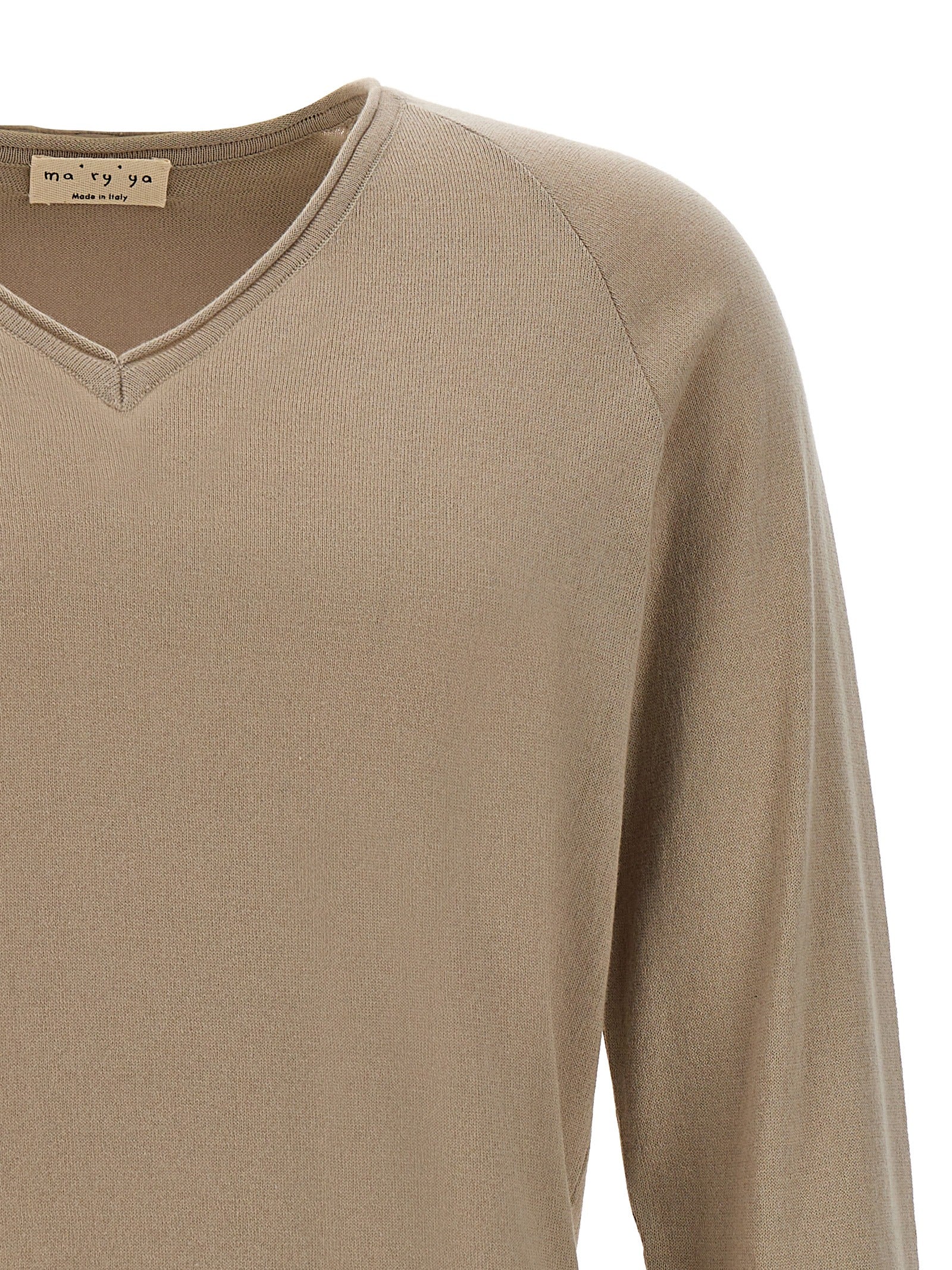 MA'RY'YA Beige Cotton Cardigan
