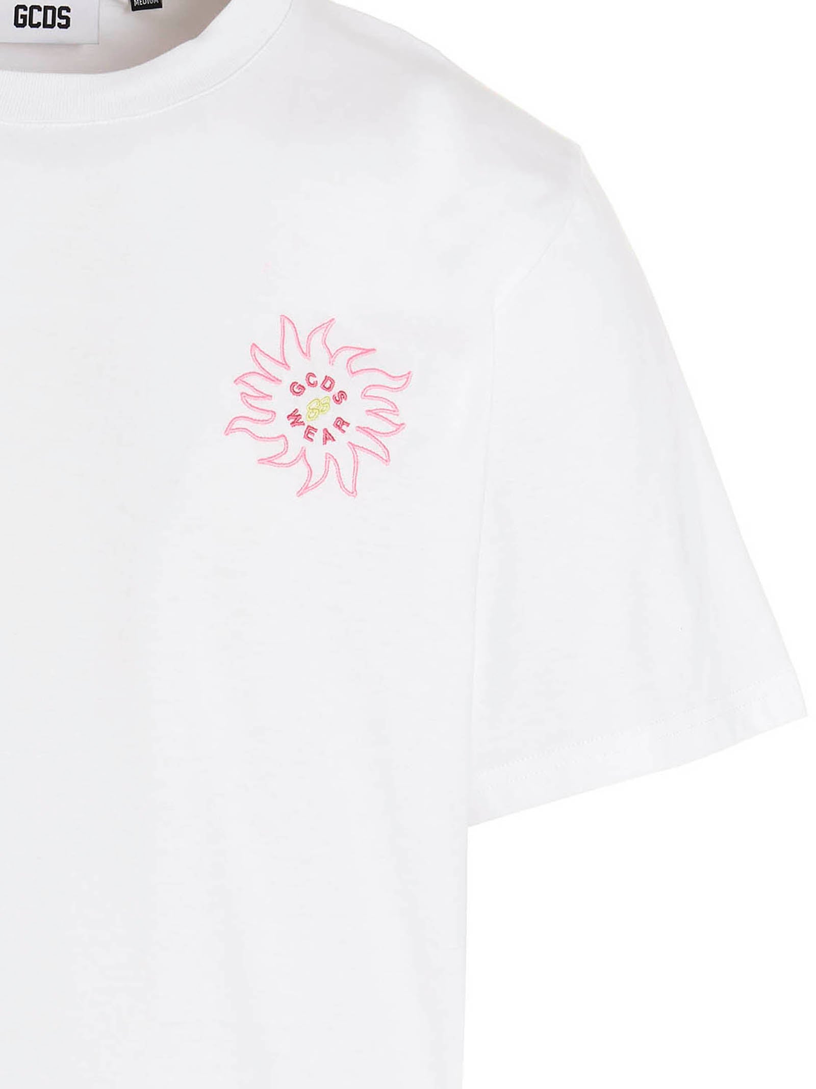 GCDS White Cotton T-Shirt