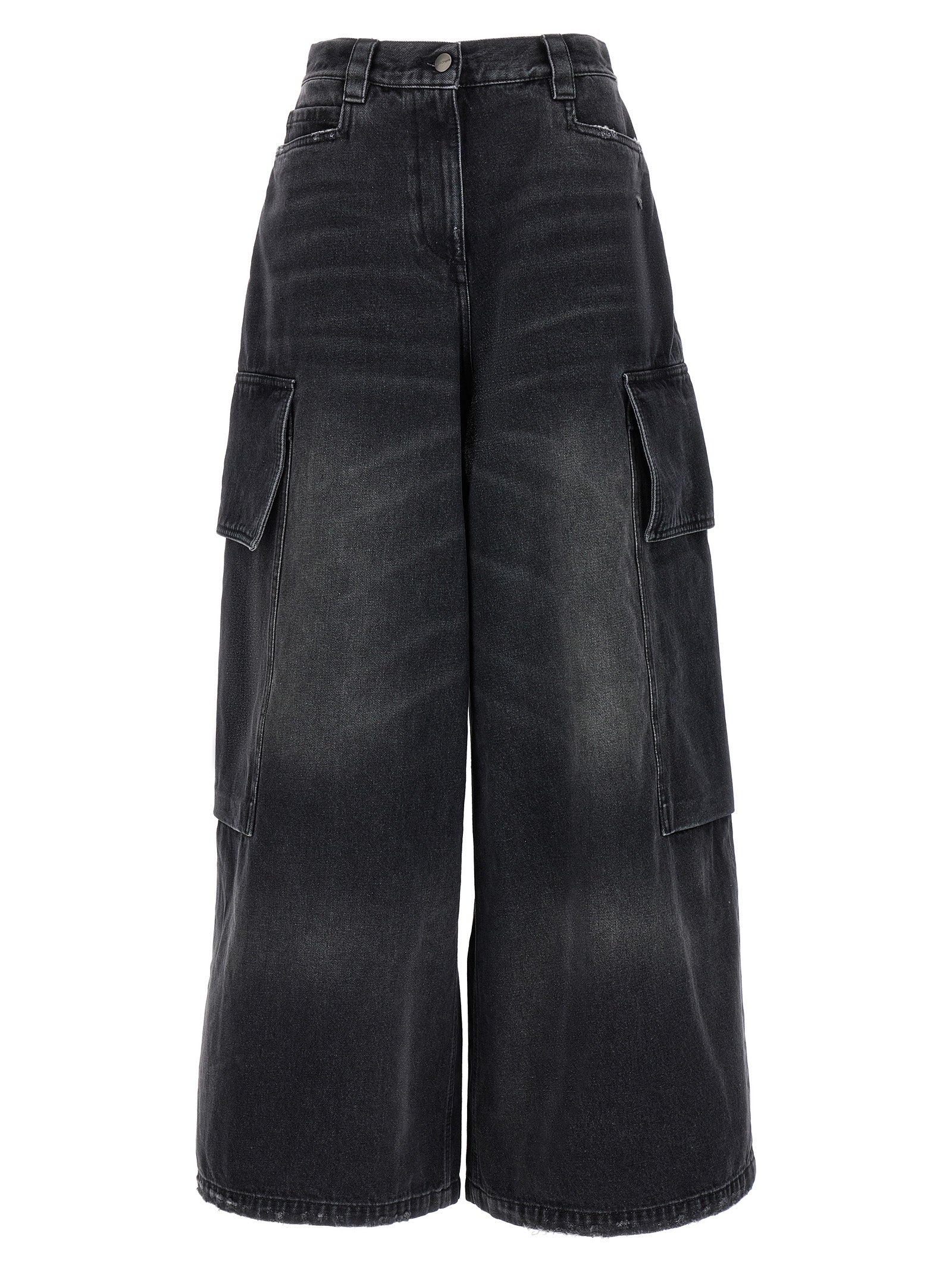 Palm Angels Gray Cotton Cargo Pants