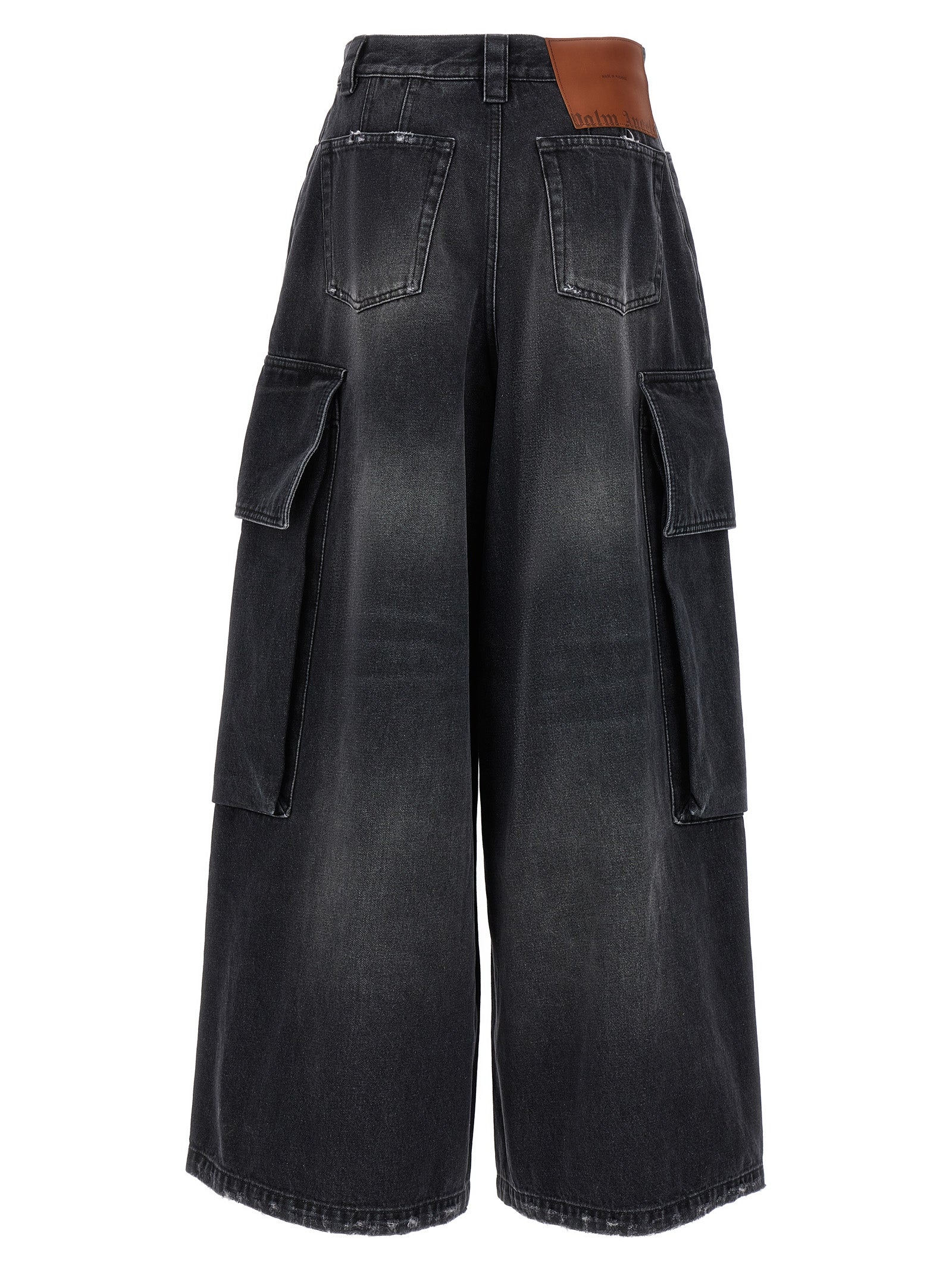 Palm Angels Gray Cotton Cargo Pants