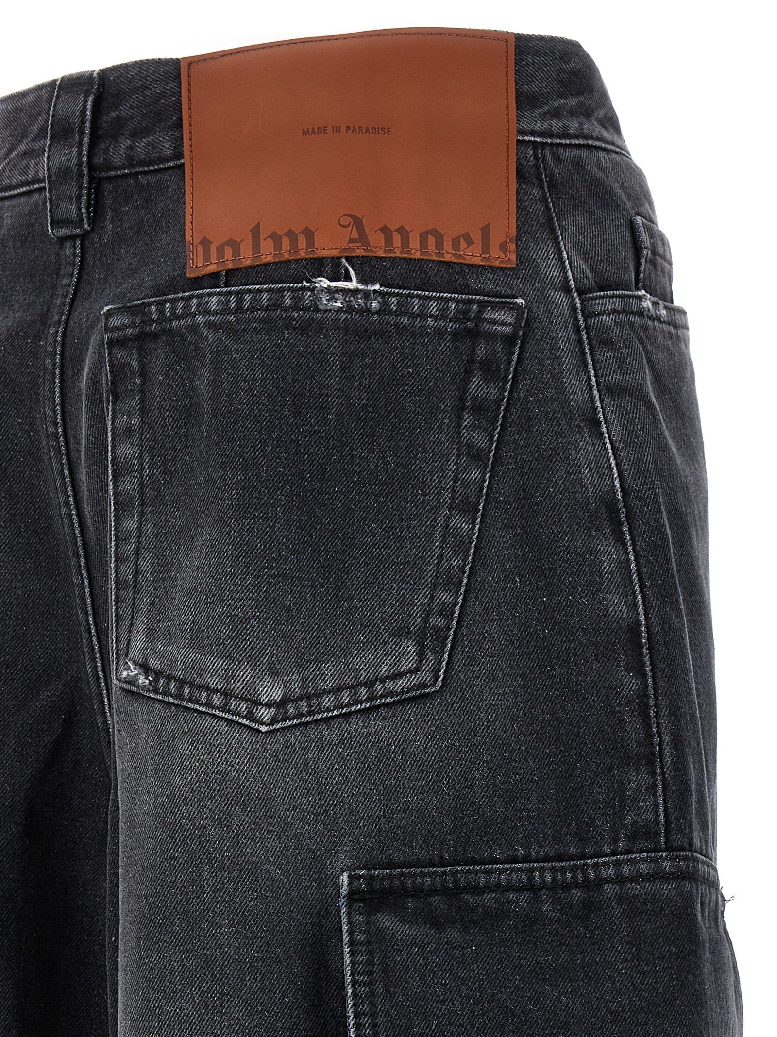 Palm Angels Gray Cotton Cargo Pants