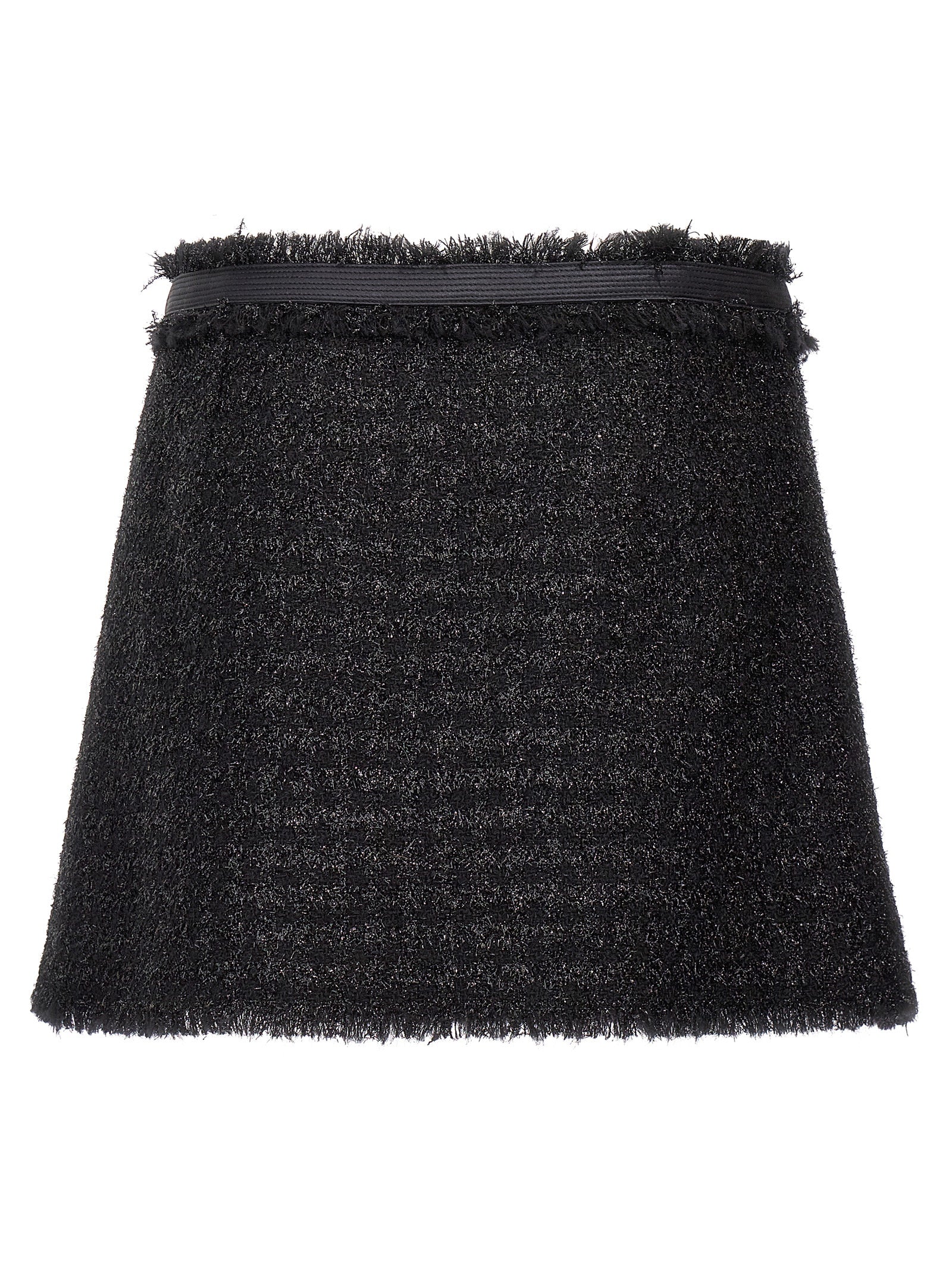 Versace Black Virgin Wool Long Skirt