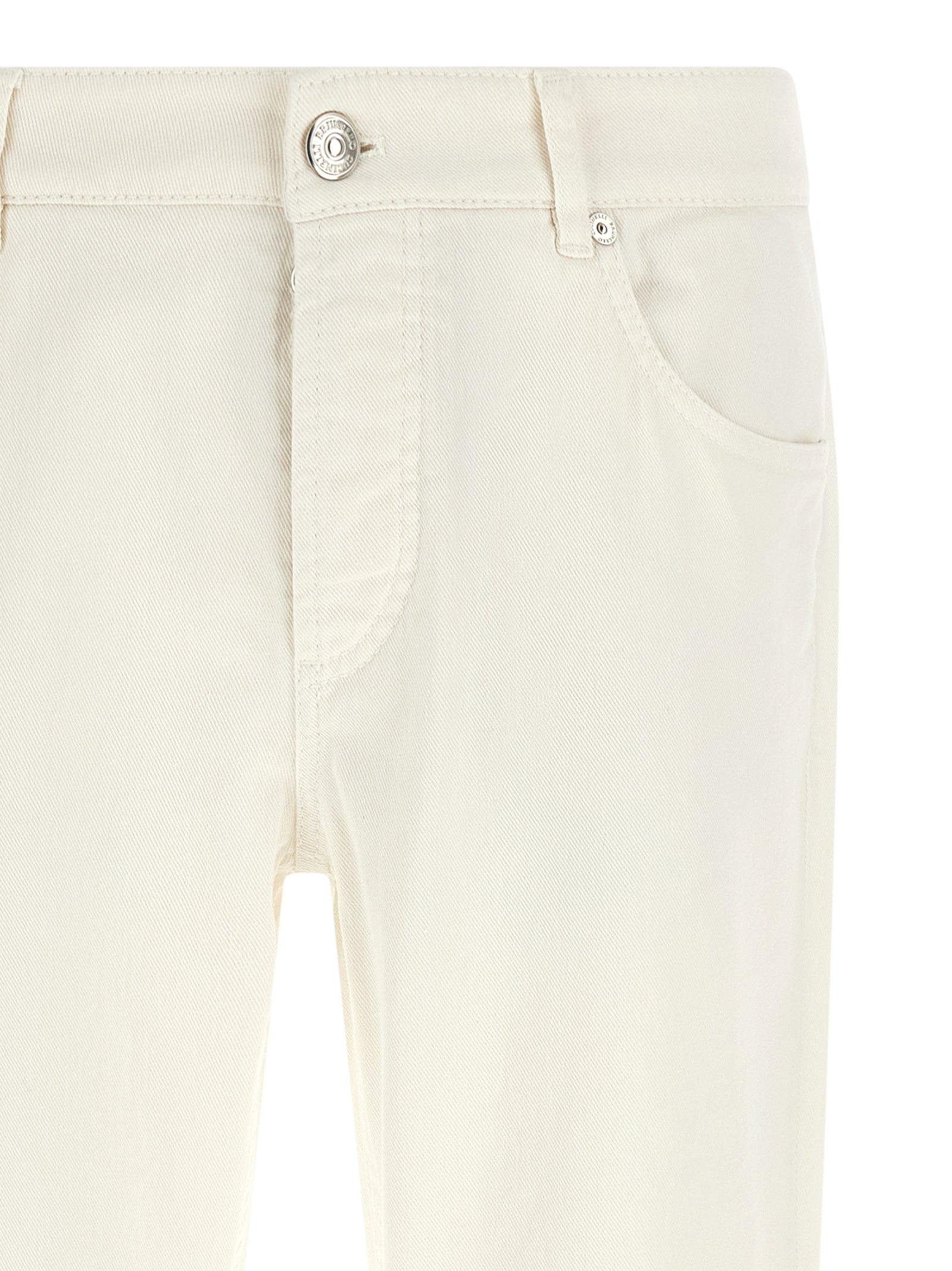 Brunello Cucinelli White Cotton Jeans Denim