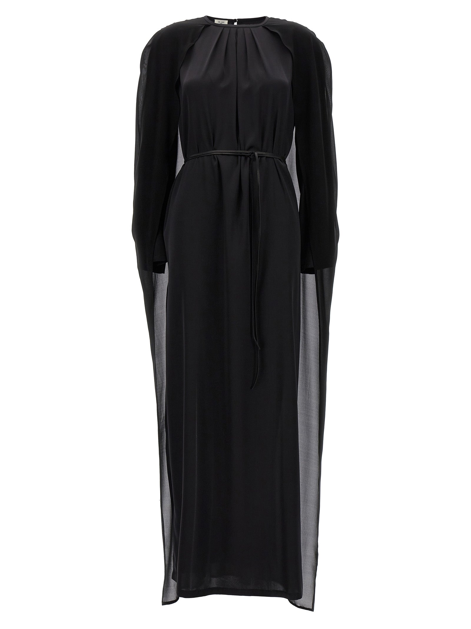 DI.LA3 PARI' Black Silk Long Dress