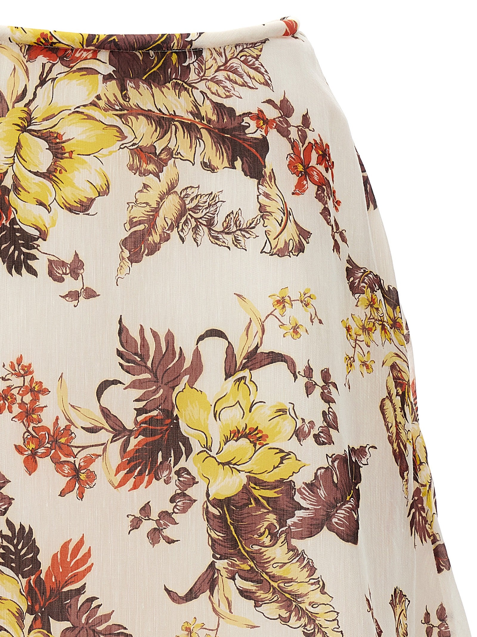 Zimmermann Multicolor Linen Midi Skirt