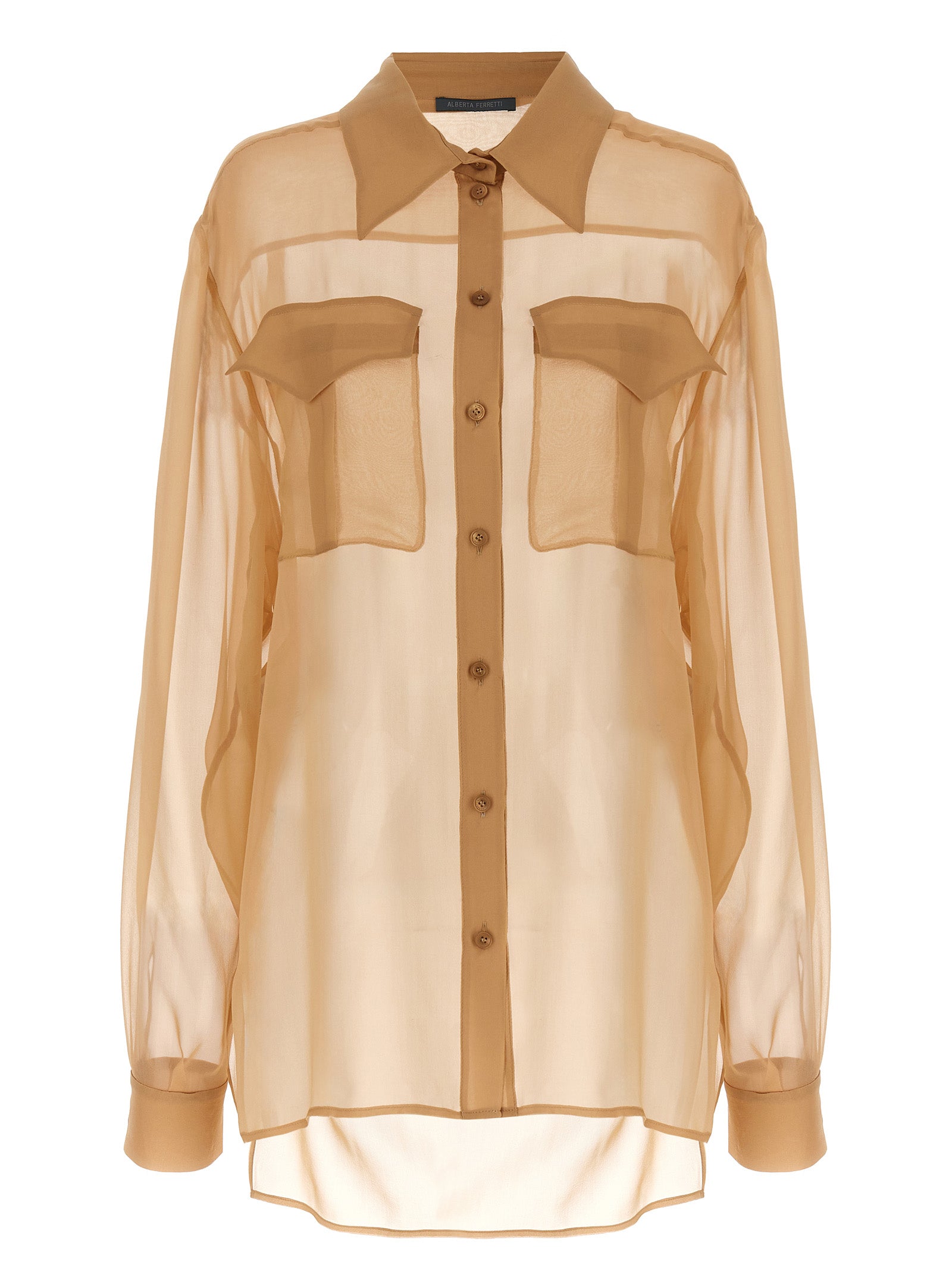 Alberta Ferretti Beige Silk Blouse