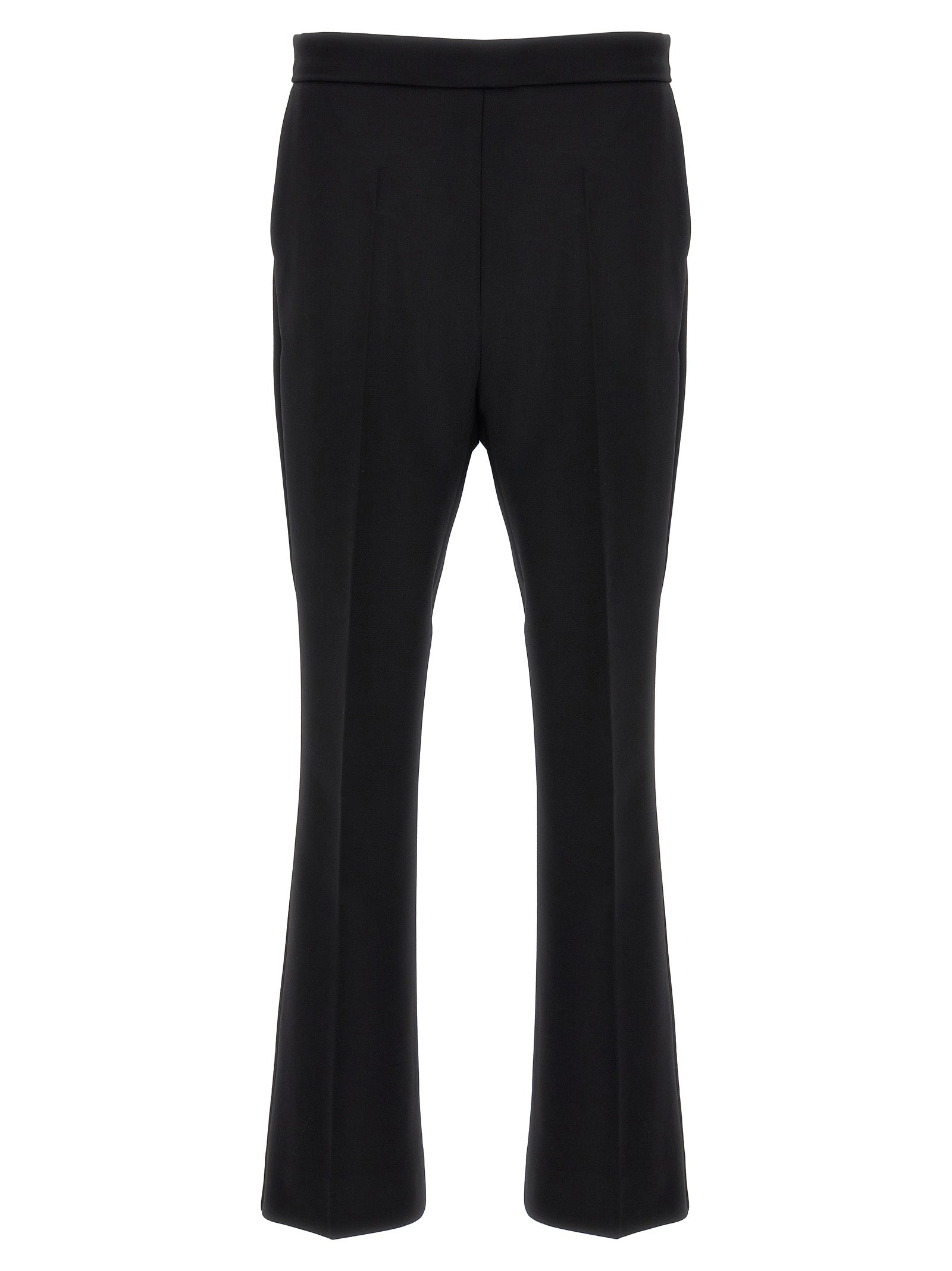 Max Mara Black Virgin Wool Cropped Pants