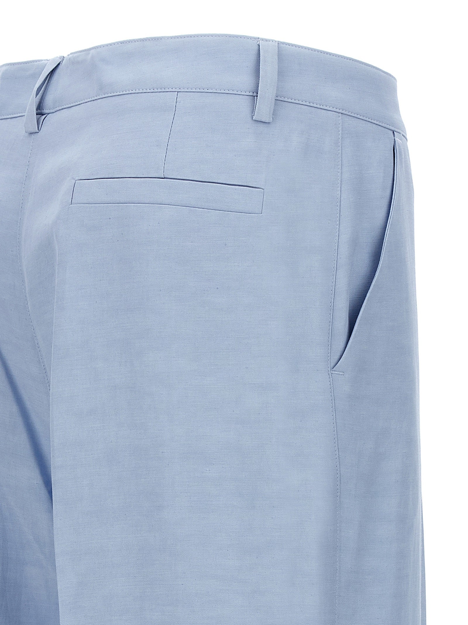 P.A.R.O.S.H. Blue Viscose Casual Pants